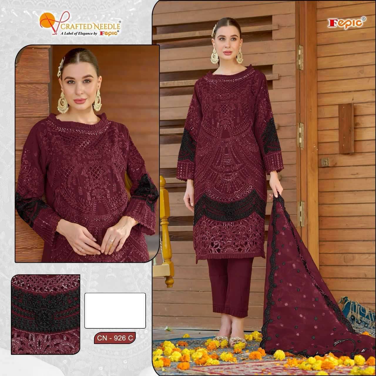FEPIC CN 926 COLORS DESIGNER PAKISTANI DRESS SUPPLIER WHOLESALE PRICE 