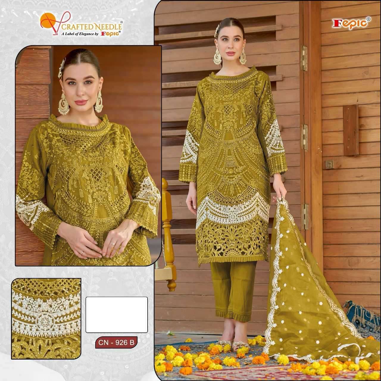 FEPIC CN 926 COLORS DESIGNER PAKISTANI DRESS SUPPLIER WHOLESALE PRICE 