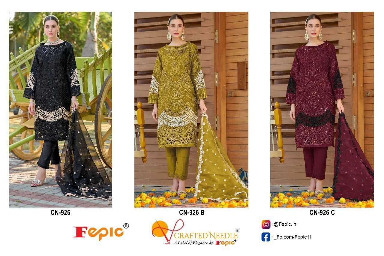 FEPIC CN 926 COLORS DESIGNER PAKISTANI DRESS SUPPLIER WHOLESALE PRICE 
