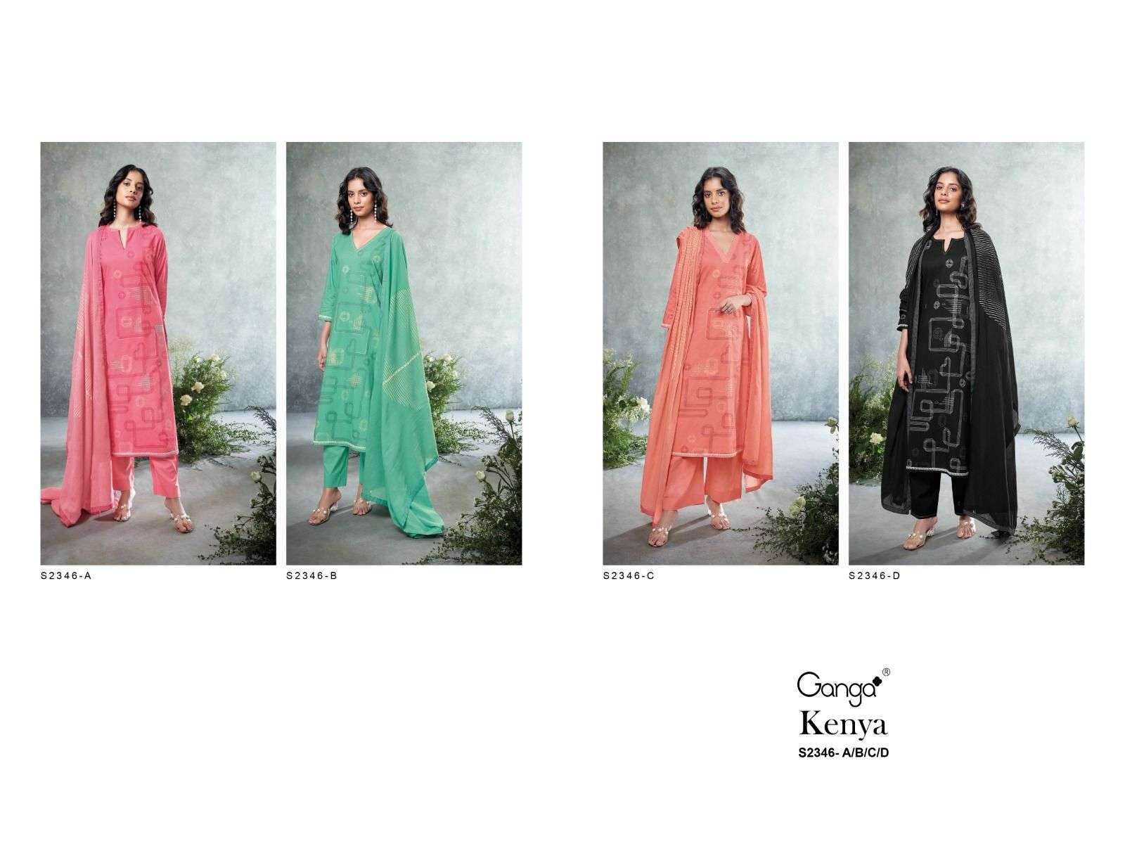 GANGA KENYA 2346 COTTON SUIT GANGA CATALOG EXPORTER 