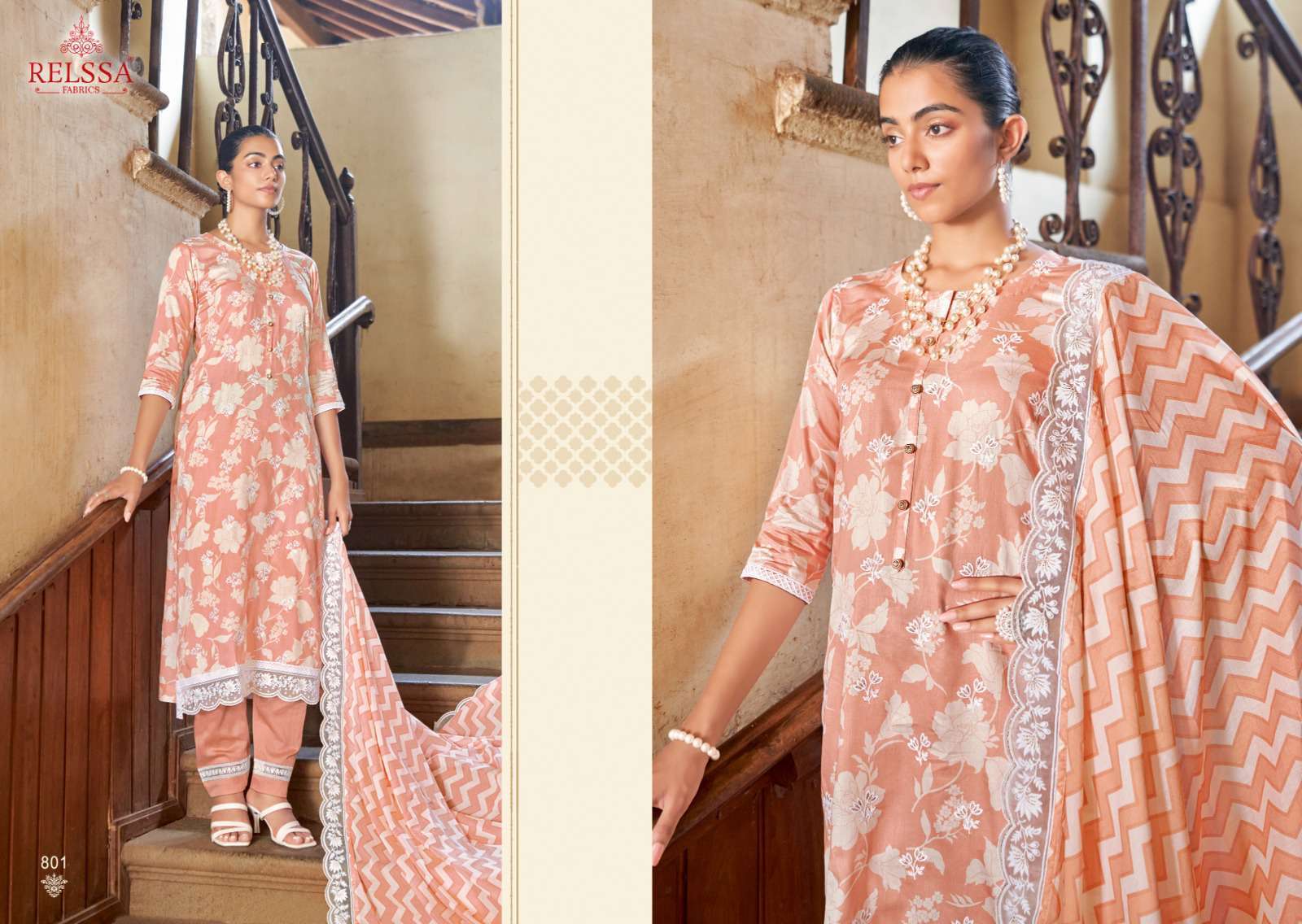 RELSSA FLOWER GIRL VOL 8 COTTON SATIN LADIES SUIT DRESS 2024