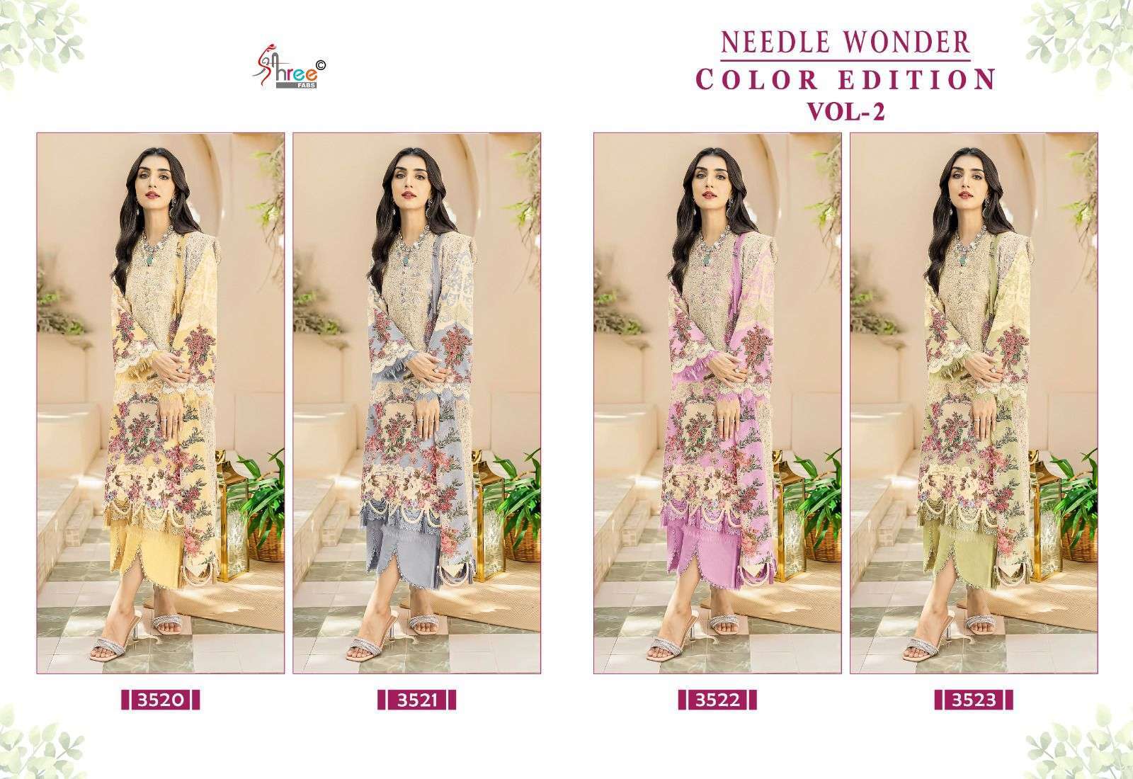 SHREE FABS NEEDLE WONDER COLOR EDITION VOL 2 PAKISTANI SUMMER COLLECTION SUPPLIER 