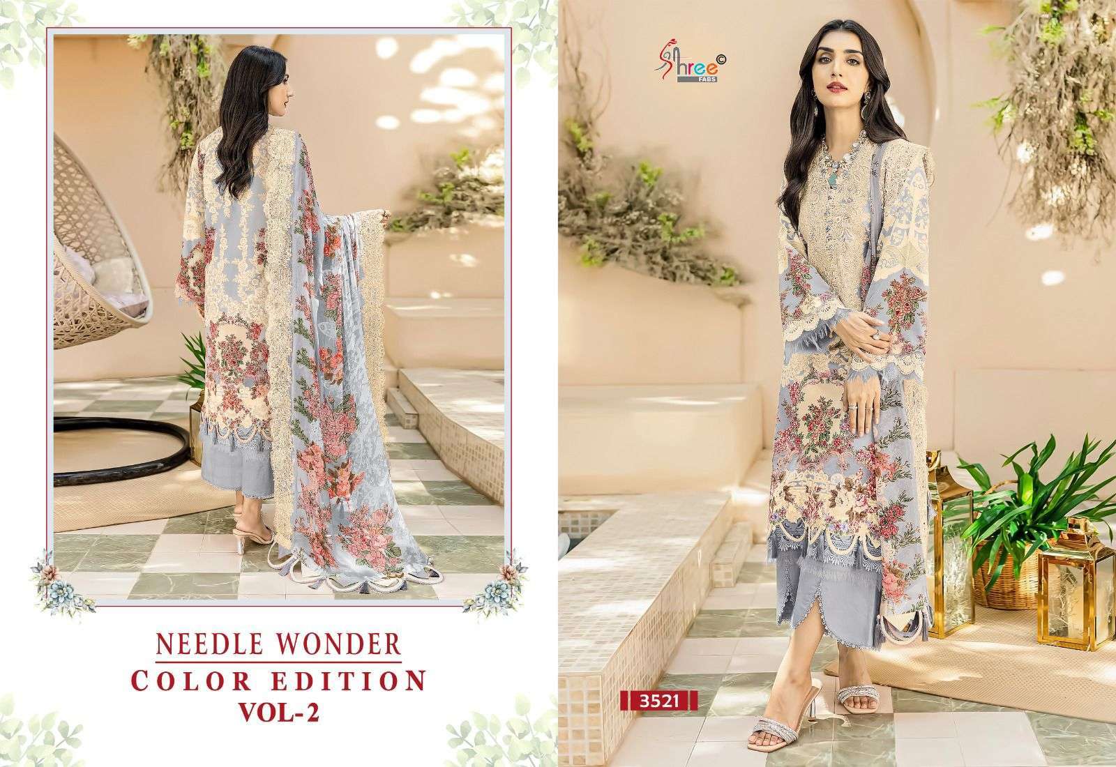 SHREE FABS NEEDLE WONDER COLOR EDITION VOL 2 PAKISTANI SUMMER COLLECTION SUPPLIER 