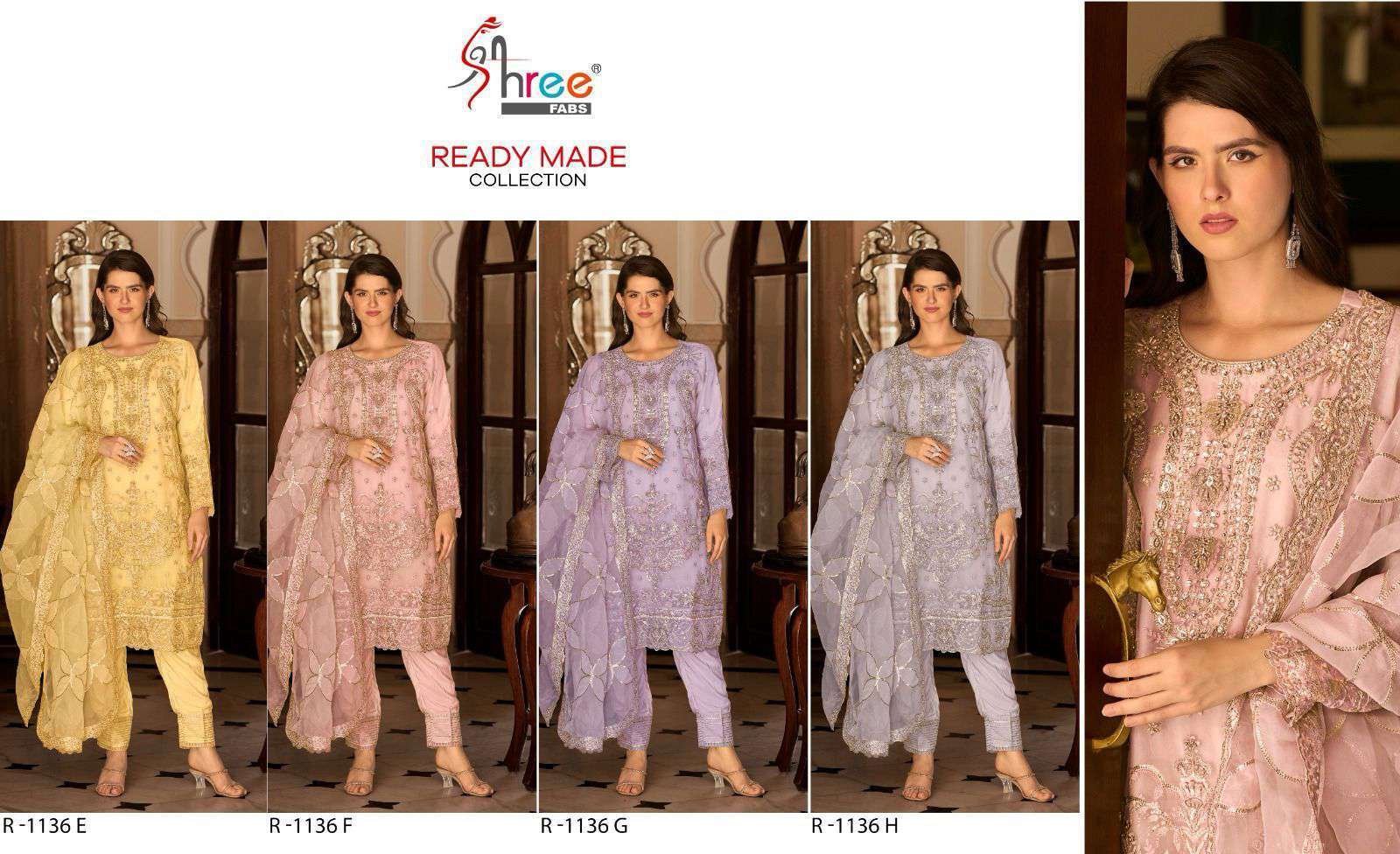 SHREE FABS R 1136 COLORS VOL 2 DESIGNER READYMAE PAKISTANI DRESS COLLECTION BEST RATE 