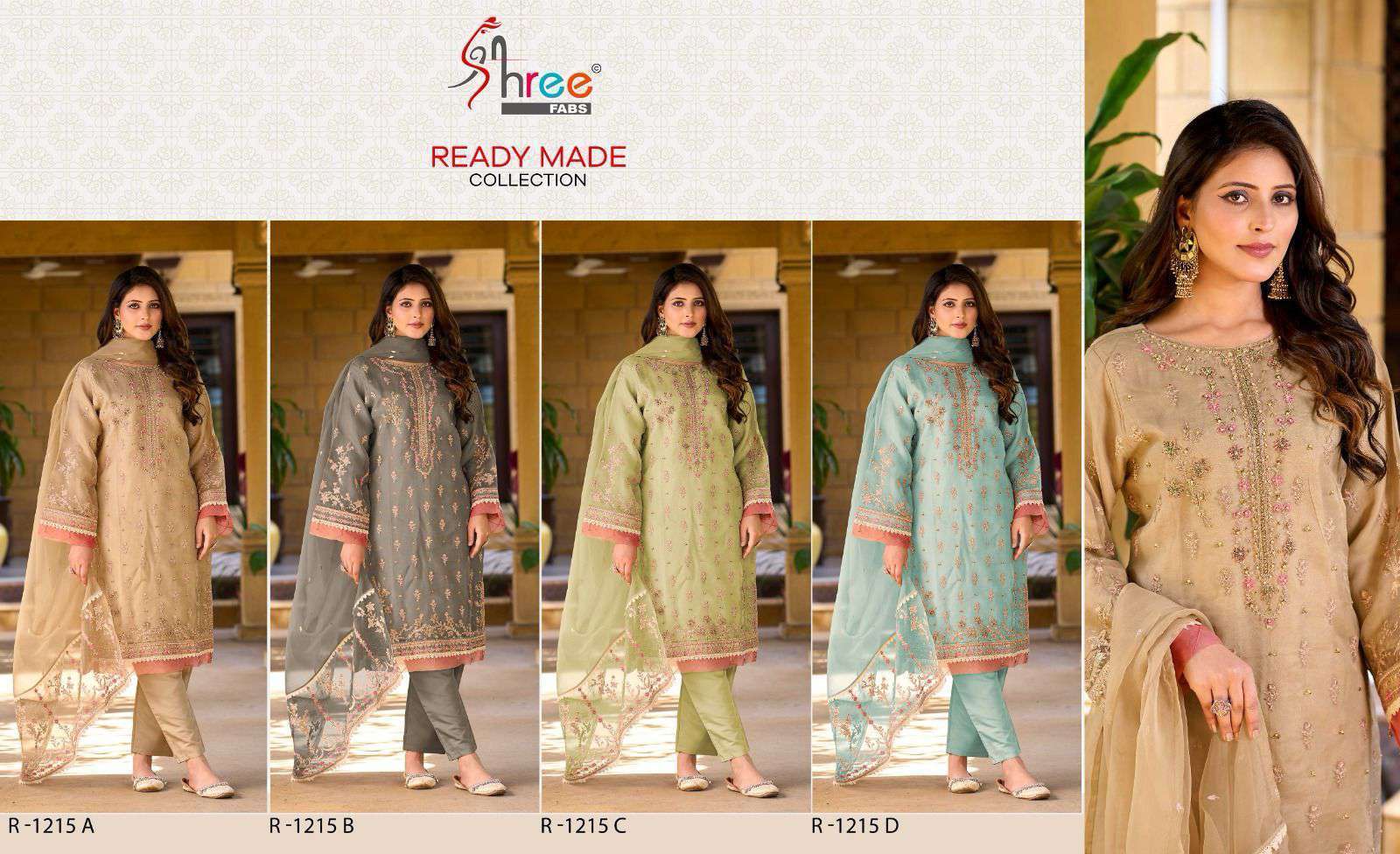 SHREE FABS R 1215 COLORS NEW DESIGNS PAKISTANI READYMADE SUIT EXPORTER