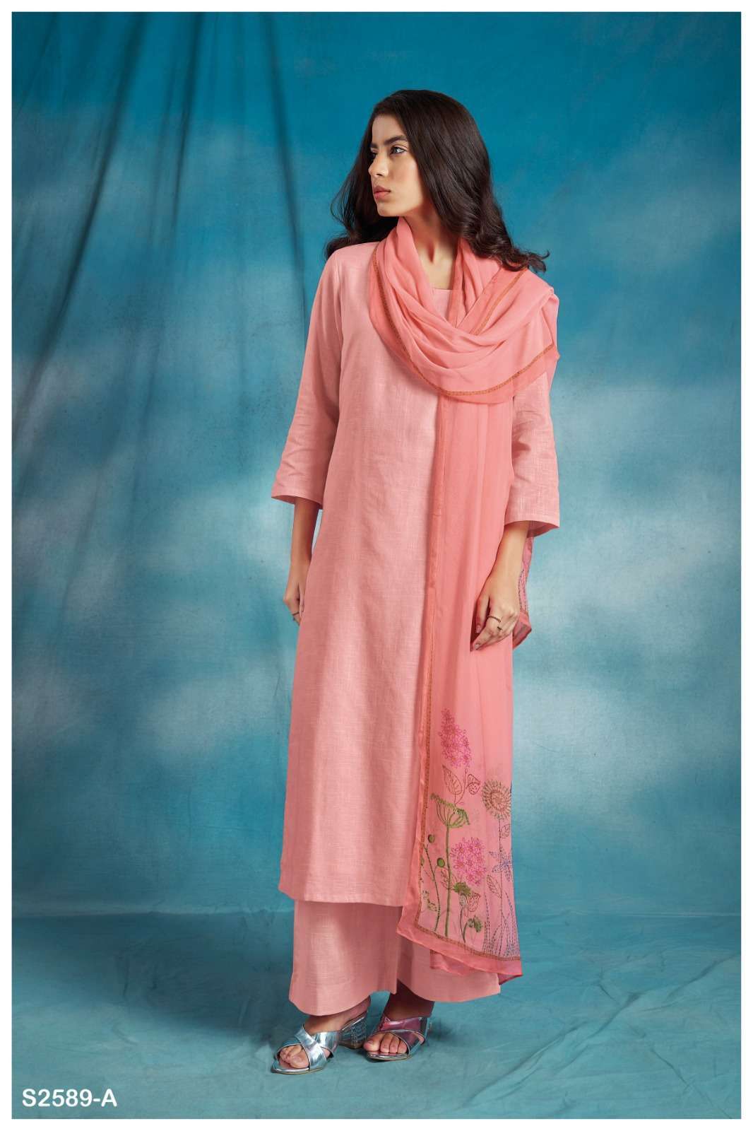 GANGA ORA 2589 COTTON LINEN CATALOG SUMMER WEAR SUIT CATALOG WHOLESALER 