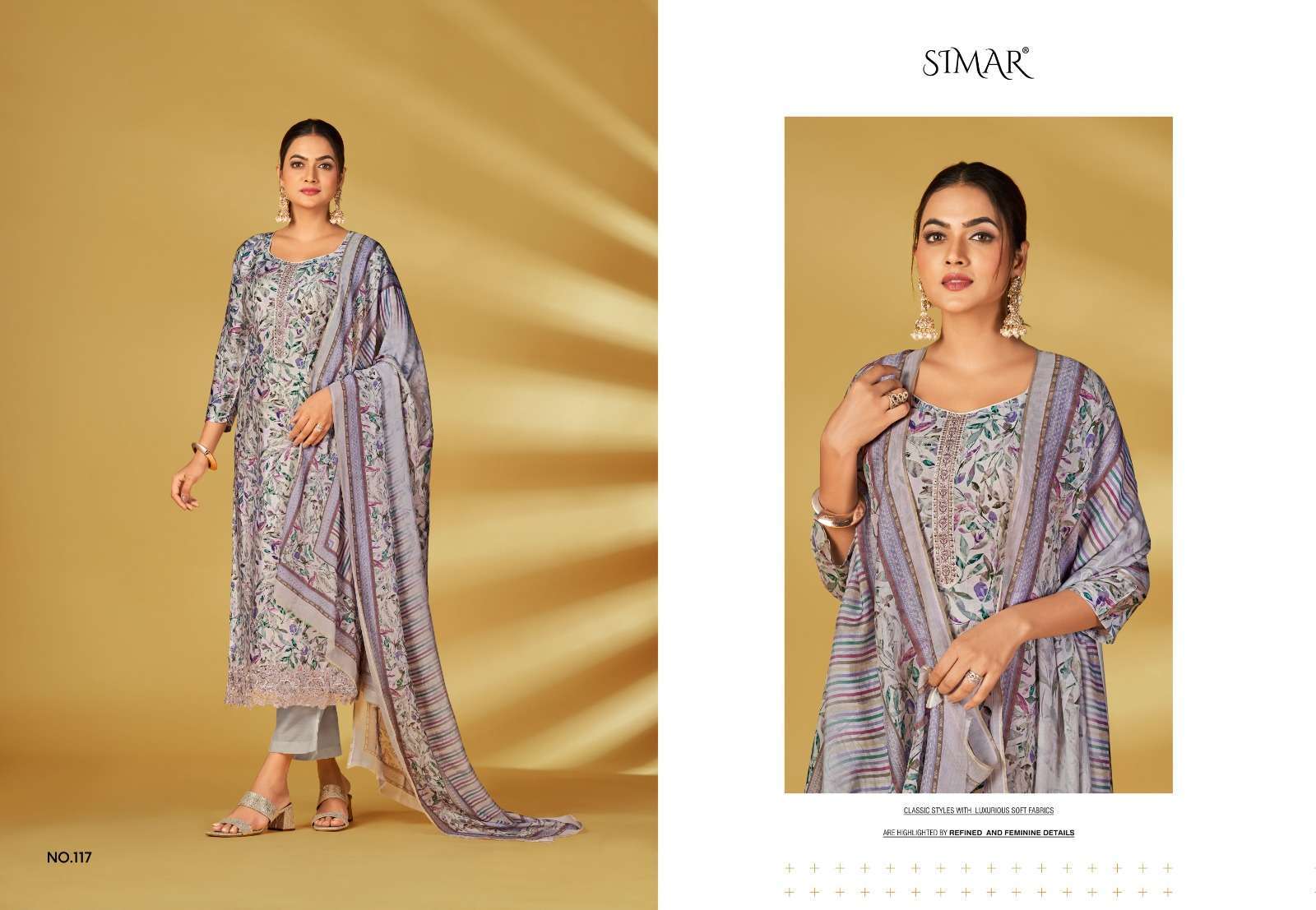 GLOSSY SIMAR HASEEN A HIT LIST COLLECTION MUSLIN SUIT CATALOG DEALERS 