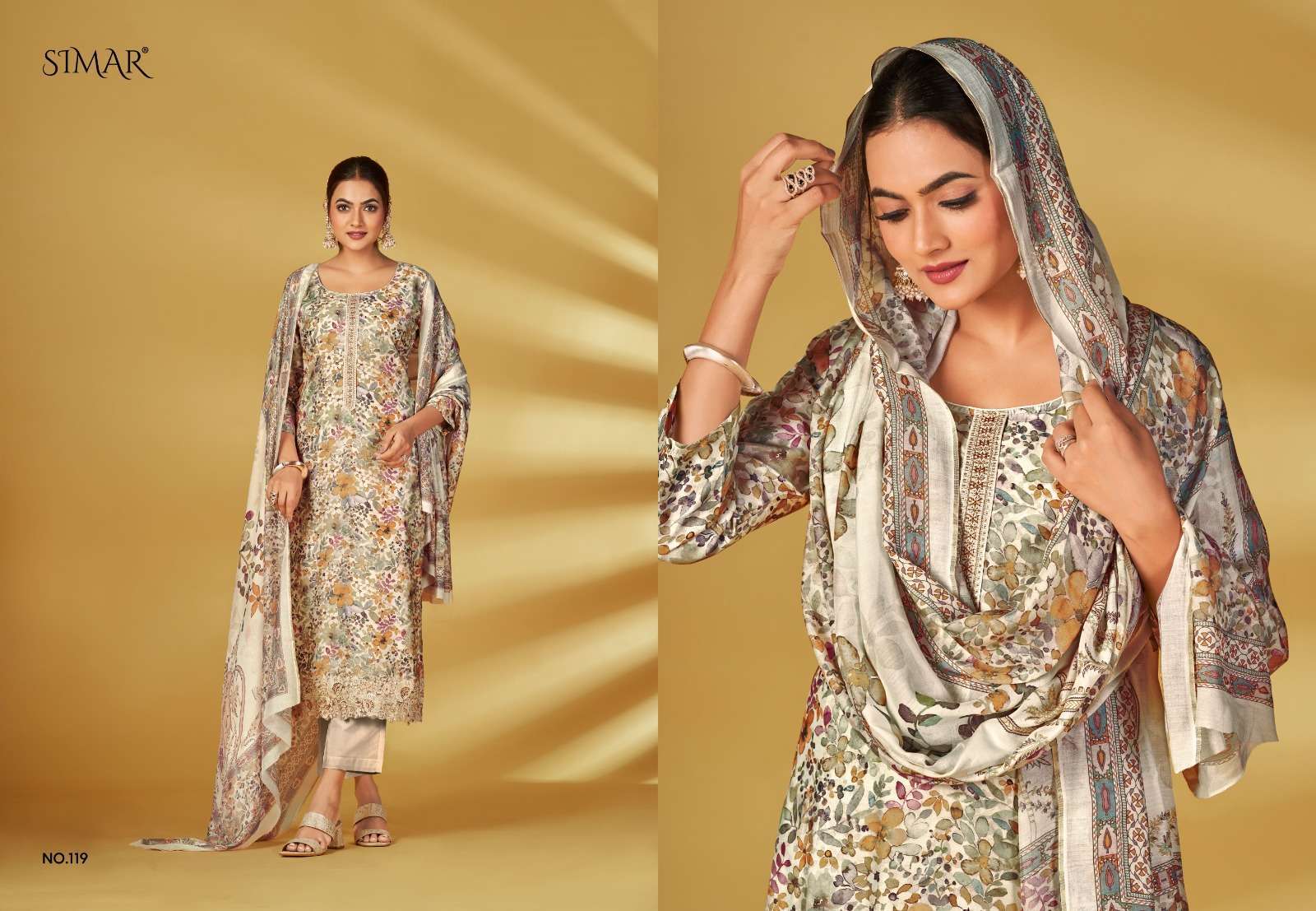 GLOSSY SIMAR HASEEN A HIT LIST COLLECTION MUSLIN SUIT CATALOG DEALERS 