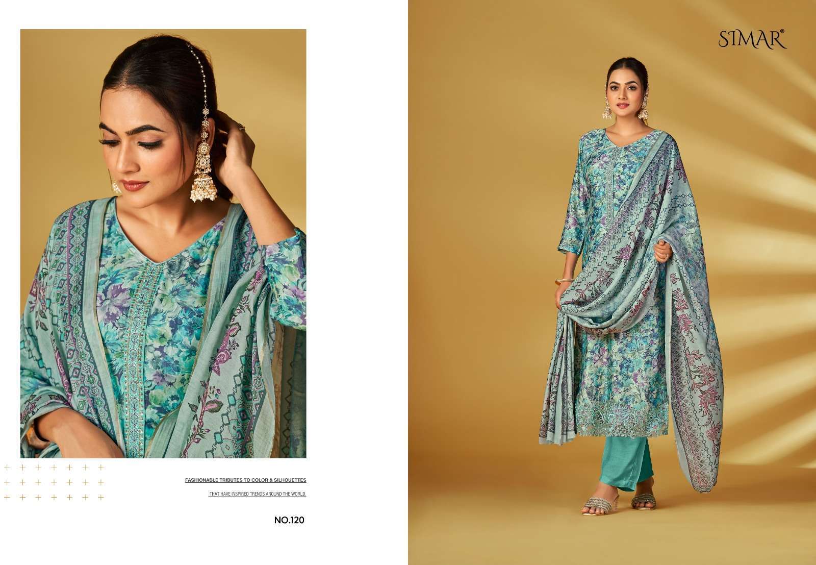 GLOSSY SIMAR HASEEN A HIT LIST COLLECTION MUSLIN SUIT CATALOG DEALERS 