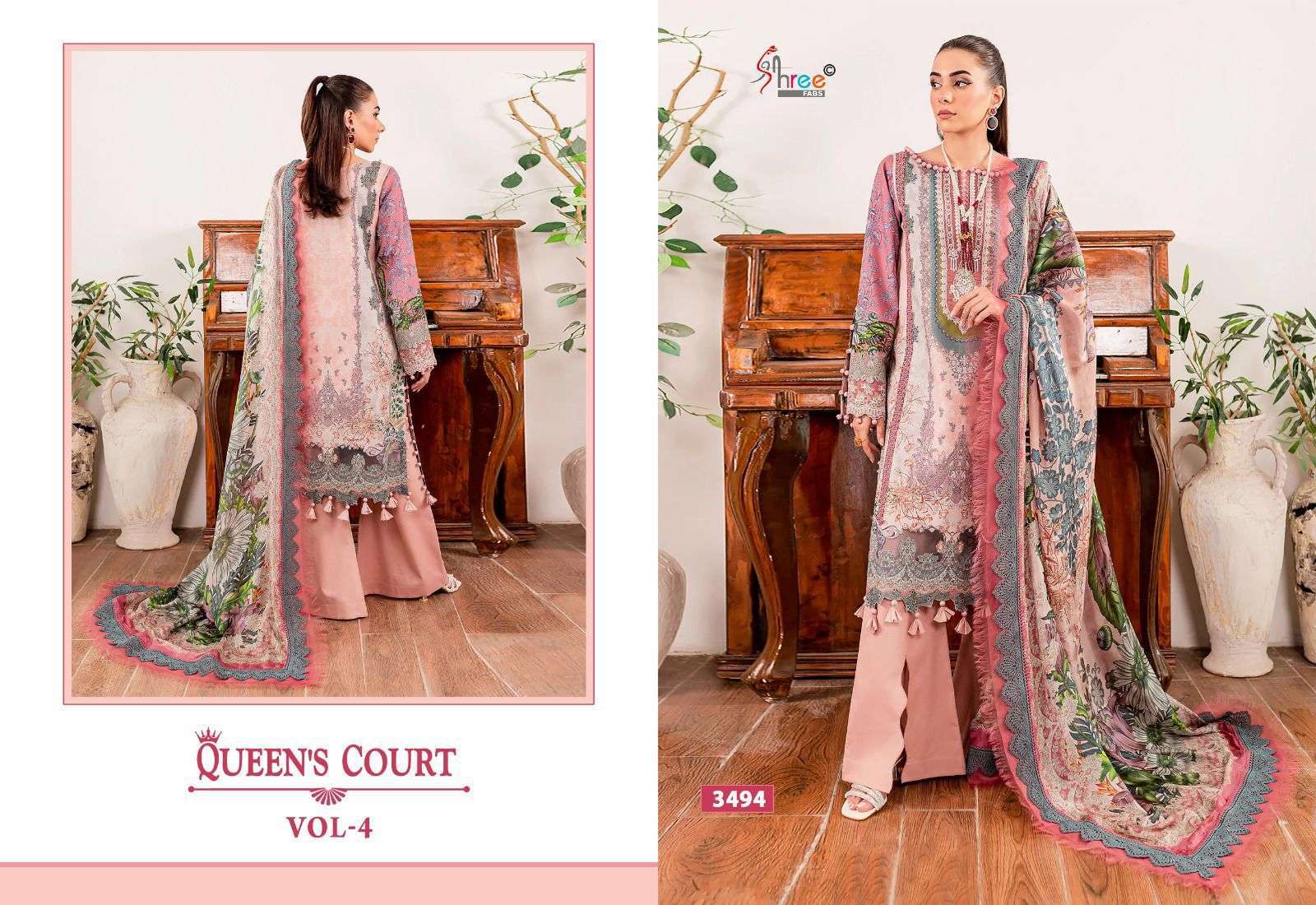 SHREE FABS QUEENS COURT VOL 4 PAKISTANI COTTON DRESS CATALOG EXPORTER