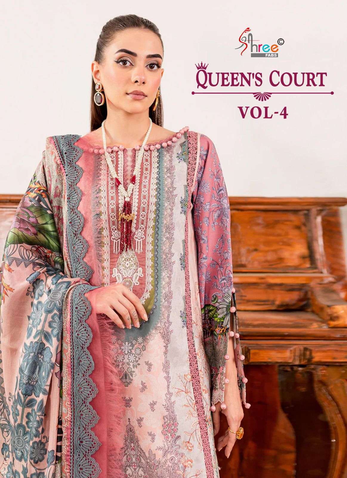 SHREE FABS QUEENS COURT VOL 4 PAKISTANI COTTON DRESS CATALOG EXPORTER