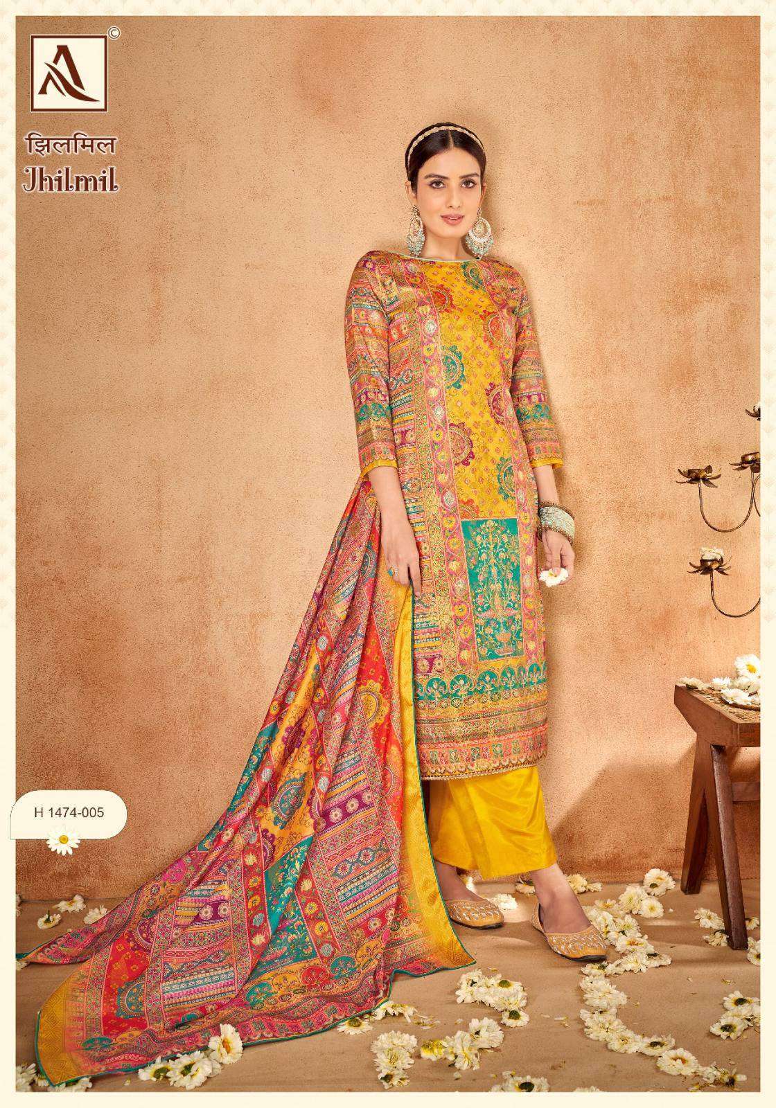 ALOK SUIT JHILMIL LATEST DESIGNS MUSLIN DRESS CATALOGUE WHOLESALE PRICE