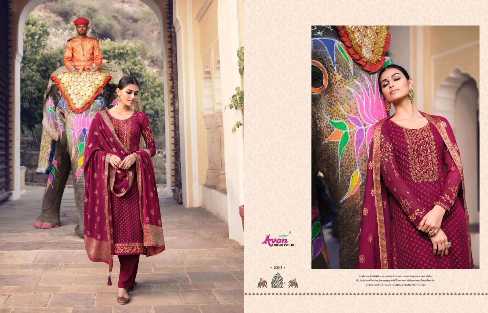 AVON TRENDZ VALENTINO BRASSO VOL 8 LATEST DESIGNER SUIT CATALOG EXPORTER IN SURAT 2024