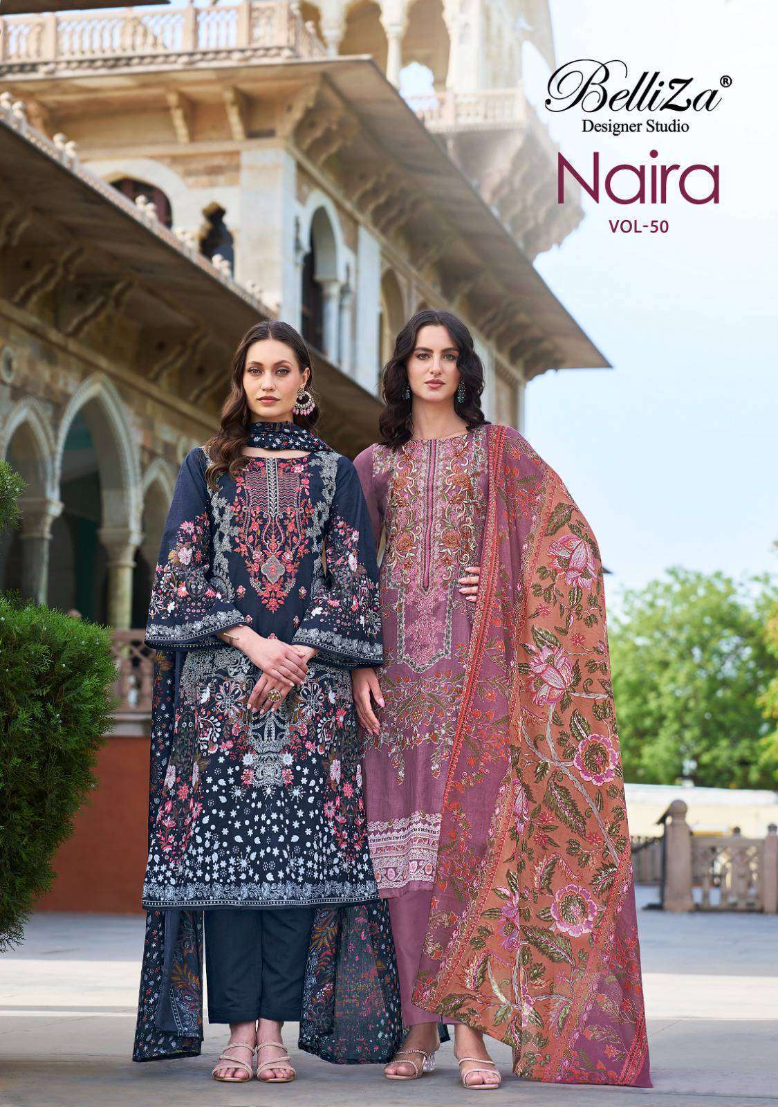 BELLIZA NAIRA VOL 50 COTTON DIGITAL PRINTED SUITS LATEST CATALOGUE 2023
