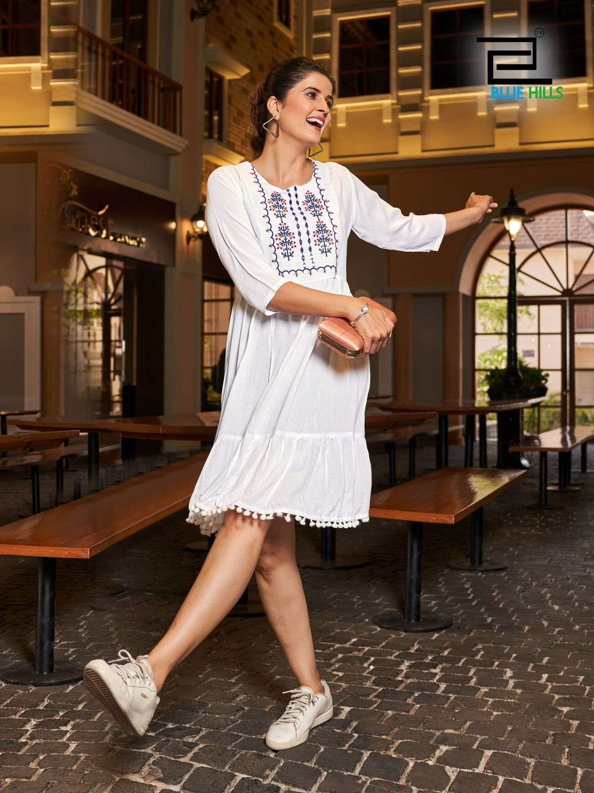 BLUE HILLS ELLIE LADIES WEAR FROCK STYLE KURTI CATALOGUE SUPPLIER 2024