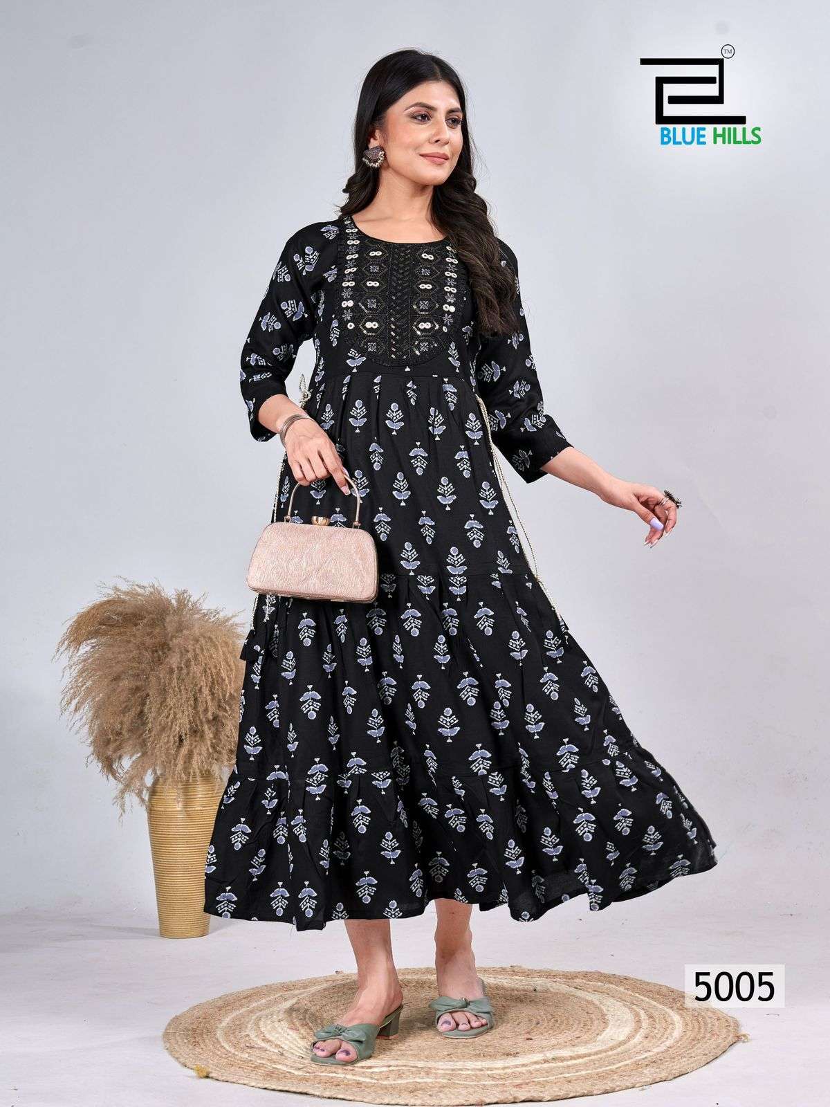 BLUE HILLS SARFARAZ VOL 5 RAYON KURTI GOWN CATALOG EXPORTER IN SURAT 2024
