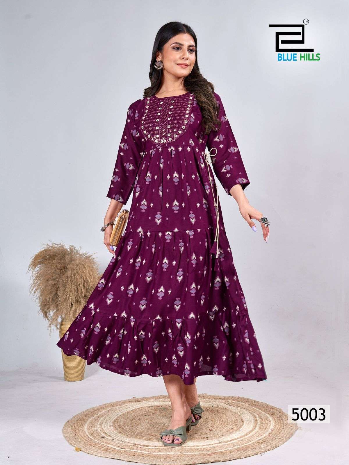 BLUE HILLS SARFARAZ VOL 5 RAYON KURTI GOWN CATALOG EXPORTER IN SURAT 2024