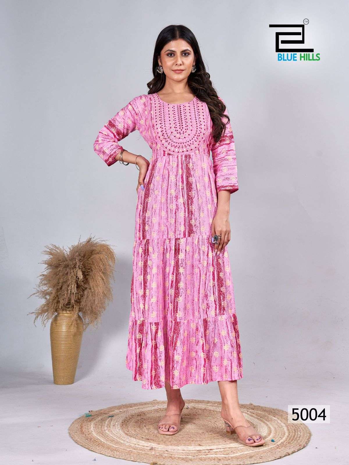 BLUE HILLS SARFARAZ VOL 5 RAYON KURTI GOWN CATALOG EXPORTER IN SURAT 2024