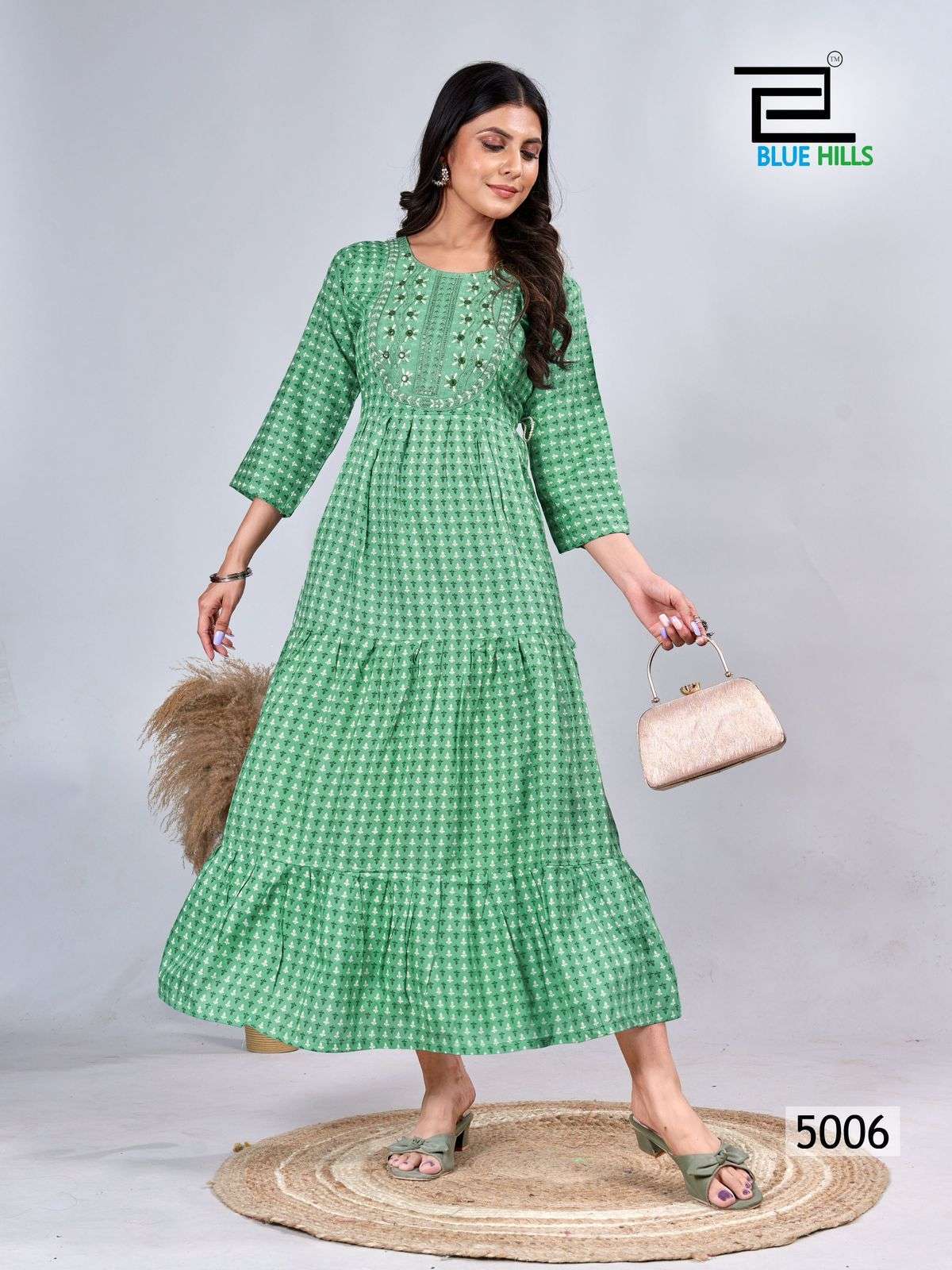 BLUE HILLS SARFARAZ VOL 5 RAYON KURTI GOWN CATALOG EXPORTER IN SURAT 2024