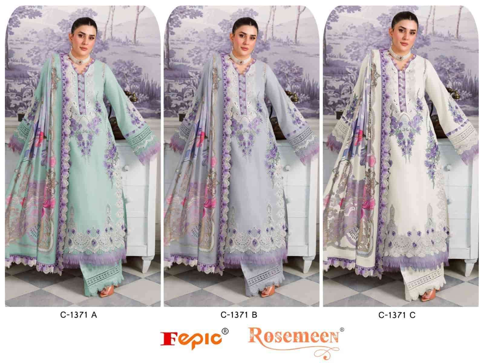 FEPIC C 1371 COLORS PAKISTANI DESIGNER EMBROIDERED COTTON DRESS WHOLESALER IN SURAT