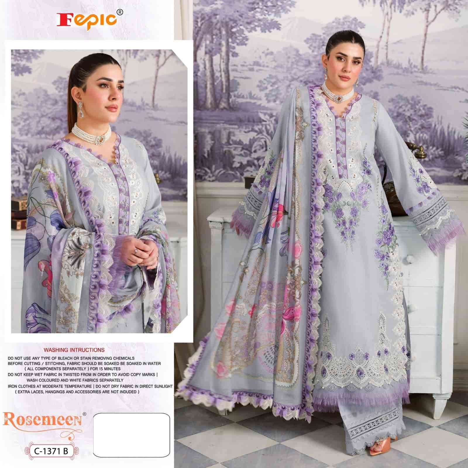 FEPIC C 1371 COLORS PAKISTANI DESIGNER EMBROIDERED COTTON DRESS WHOLESALER IN SURAT
