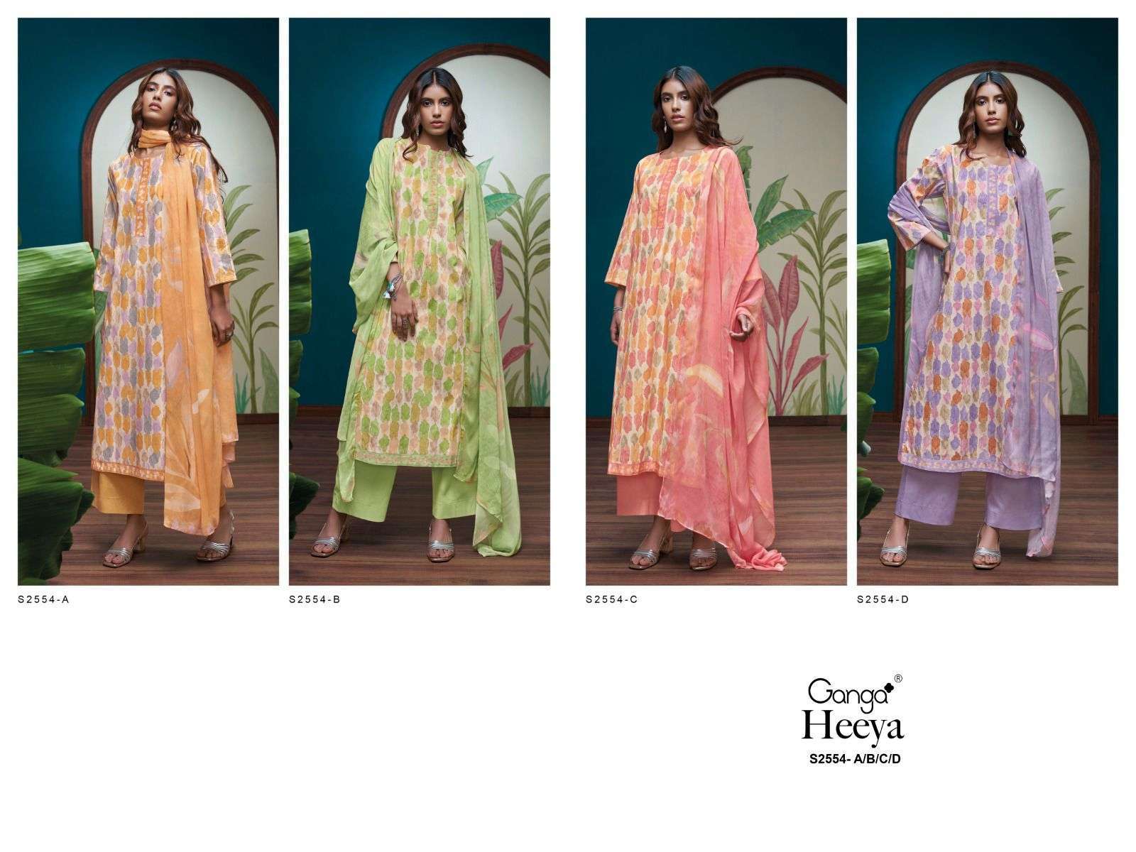 GANGA HEEYA 2554 COTTON SUIT CATALOG COLLECTION GANGA BRAND 