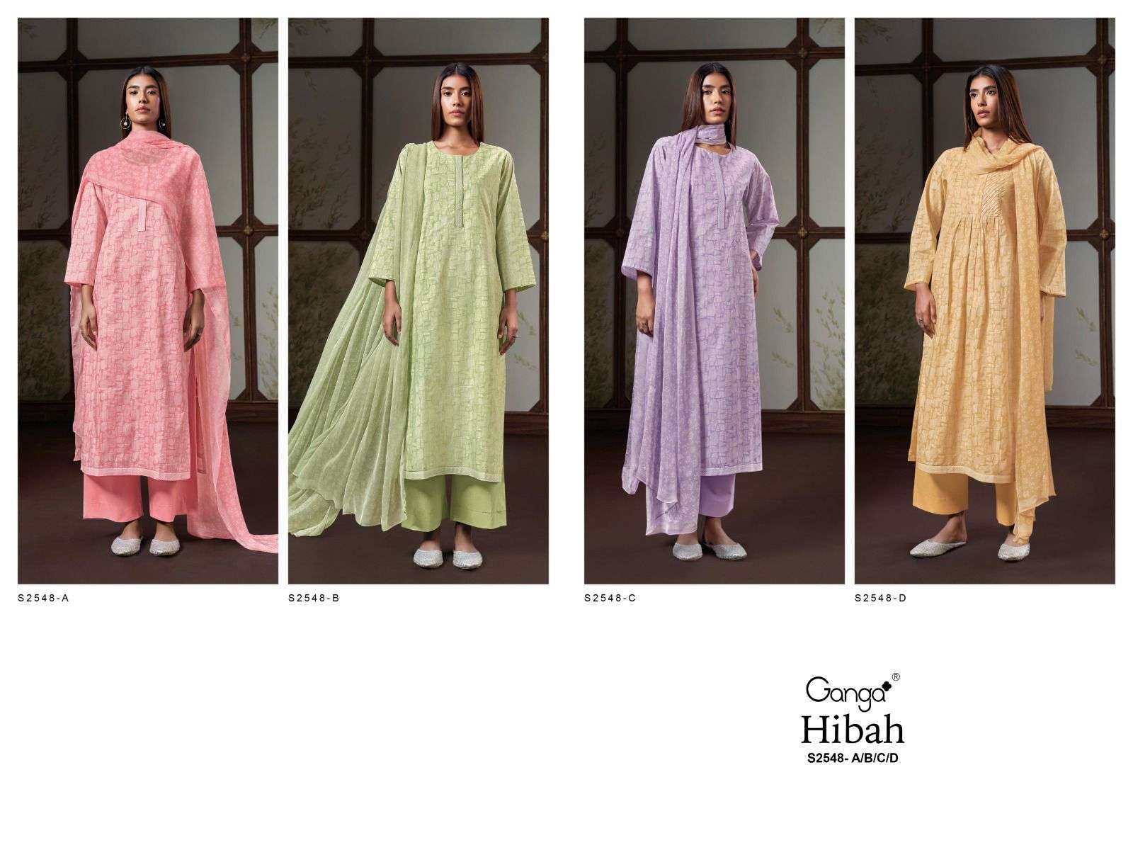 GANGA HIBAH 2548 PREMIUM COTTON SUIT CATALOGUE WHOLESALE RATE SURAT