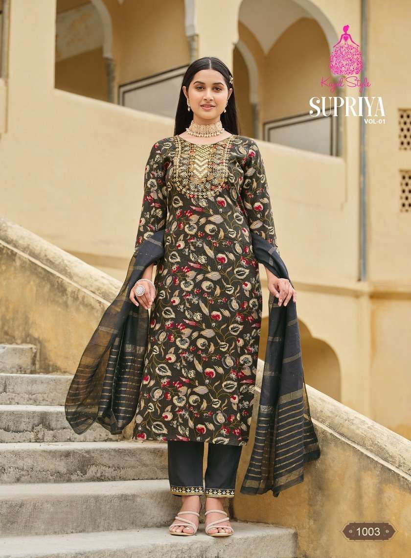 KAJAL STYLE SUPRIYA VOL 1 STRAIGHT KURTI PANT WITH DUPATTA LATEST CATALOGUE 2024