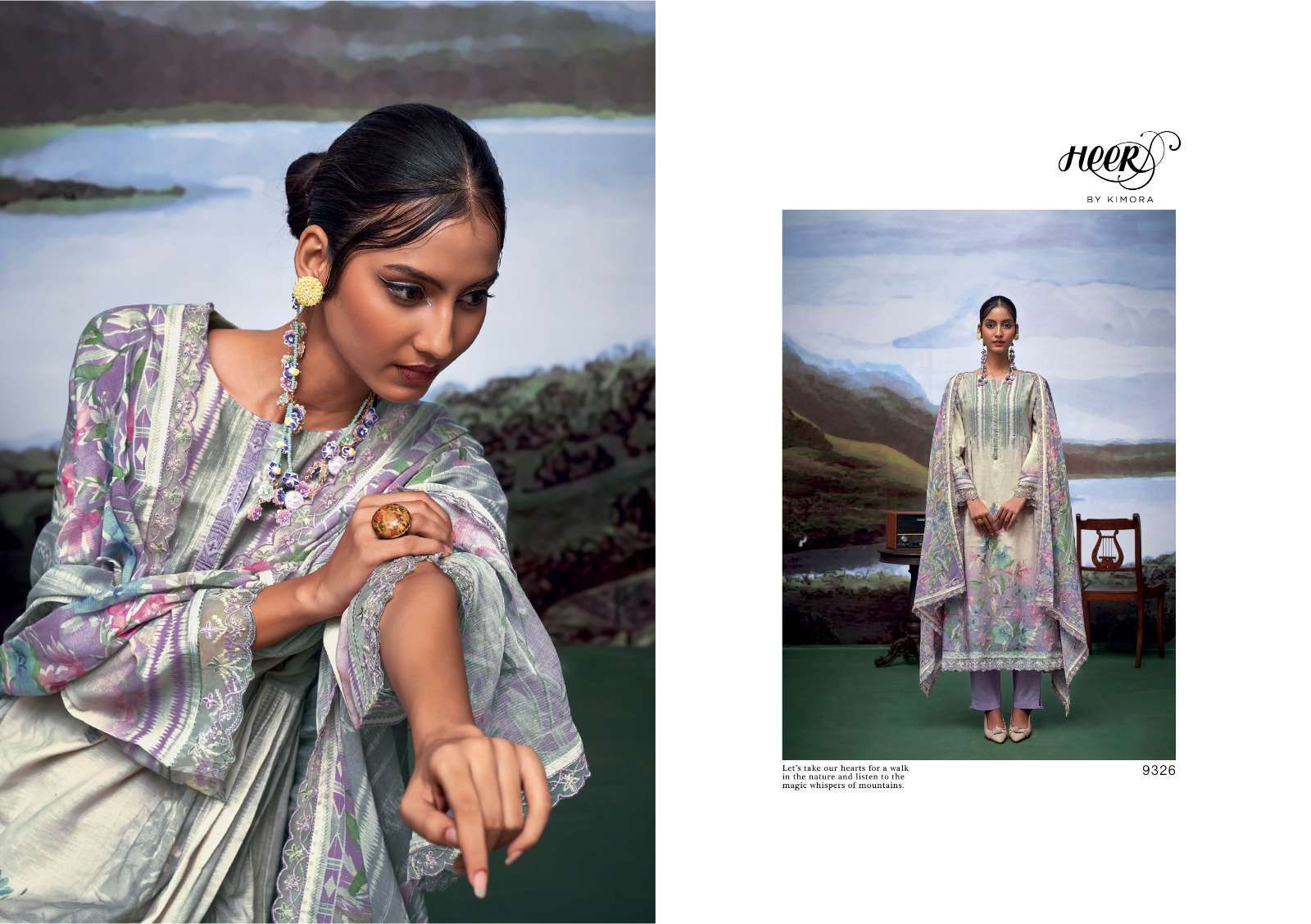 KIMORA HEER GHATI PURE LINEN FANCY LADIES SUIT CATALOGUE WHOLESALER RATE SUPPLIER 