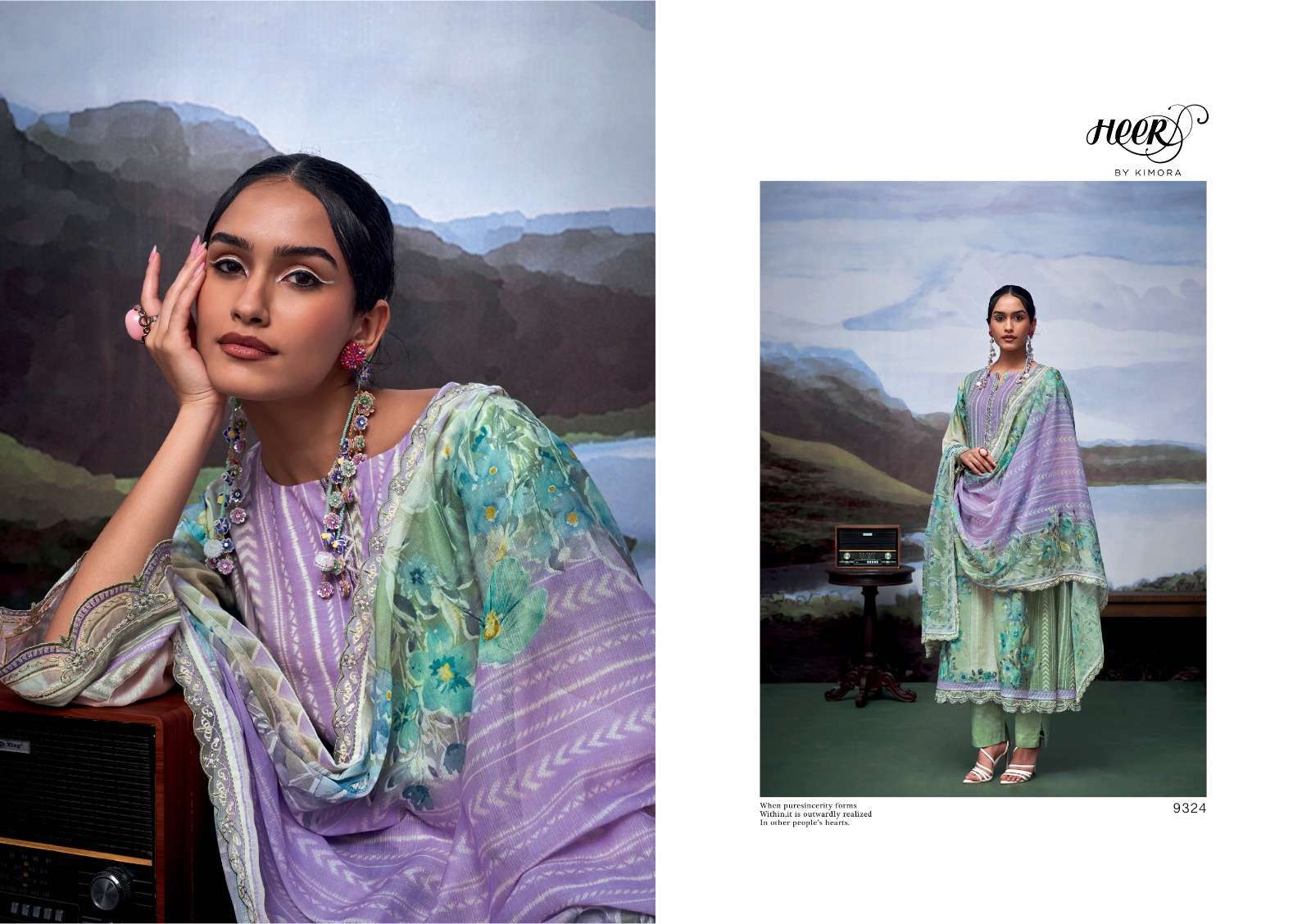KIMORA HEER GHATI PURE LINEN FANCY LADIES SUIT CATALOGUE WHOLESALER RATE SUPPLIER 