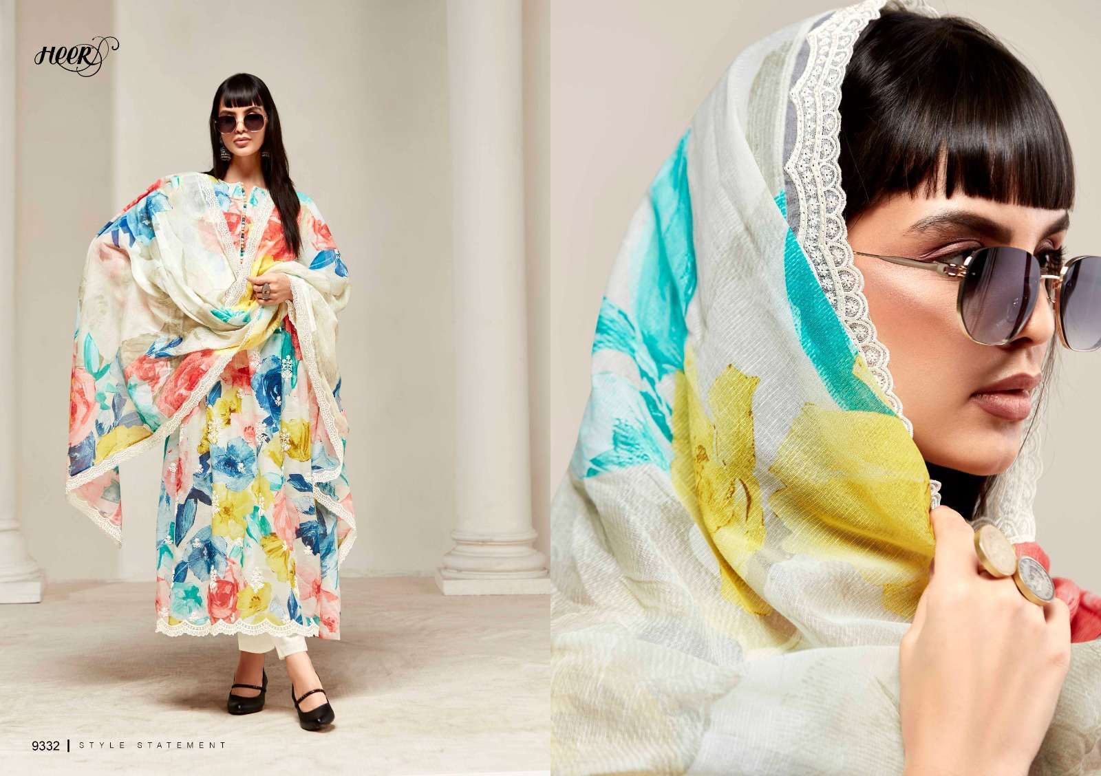 KIMORA HEER KASHMIRI GARDEN LINEN SUIT CATALOG WHOLESALE PRICE SURAT 2024