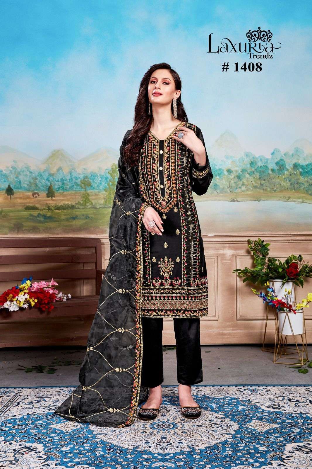 LAXURIA TRENDZ 1408 PAKISTANI KURTI PANT WITH DUPATTA SET CATALOGUE SUPPLIER IN SURAT 2024