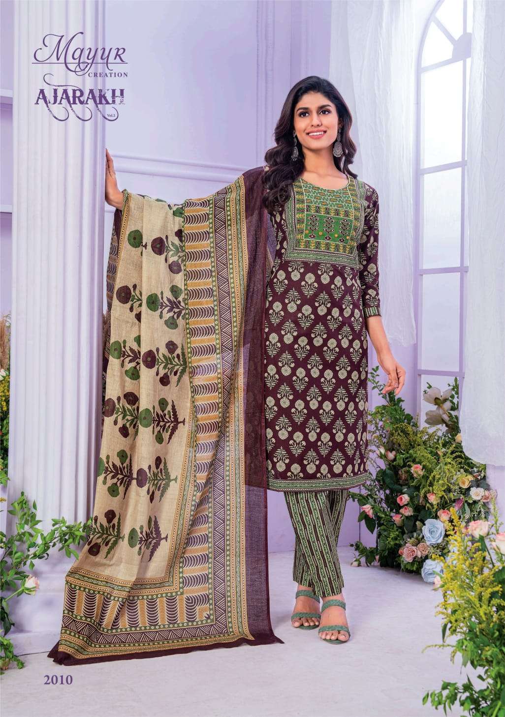 MAYUR CREATION AJARAKH VOL 2 COTTON PRINTED KURTI BOTTOM WITH DUPATTA LATEST CATALOGUE 