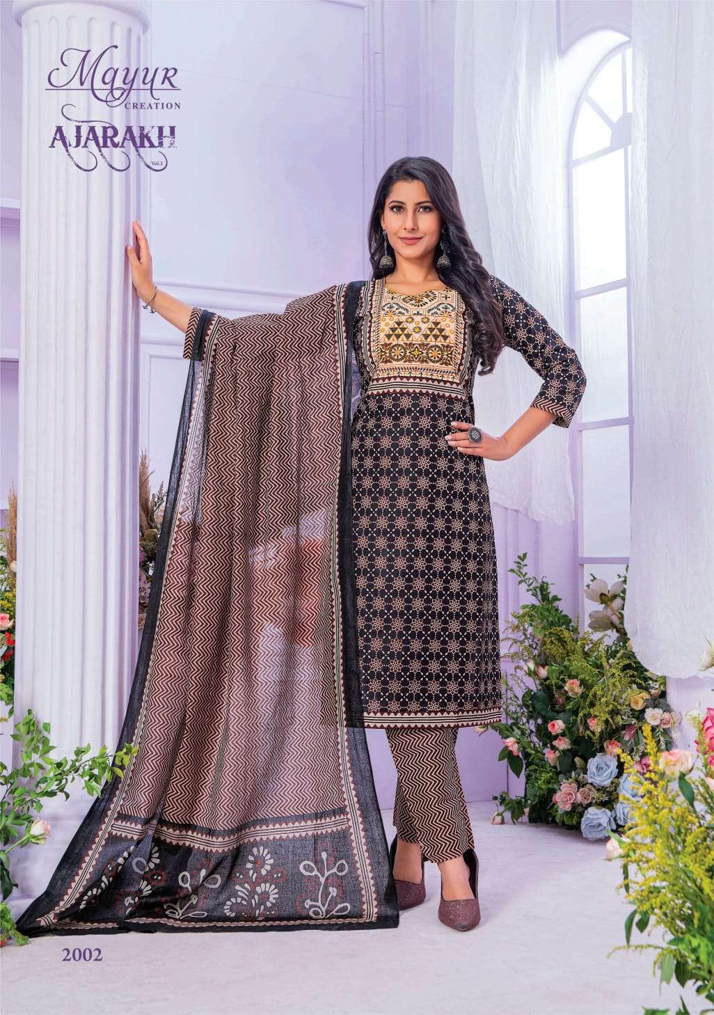 MAYUR CREATION AJARAKH VOL 2 COTTON PRINTED KURTI BOTTOM WITH DUPATTA LATEST CATALOGUE 