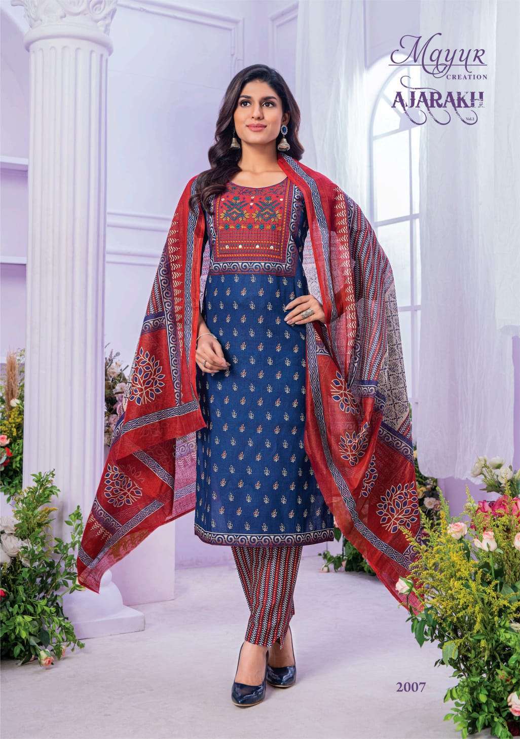 MAYUR CREATION AJARAKH VOL 2 COTTON PRINTED KURTI BOTTOM WITH DUPATTA LATEST CATALOGUE 