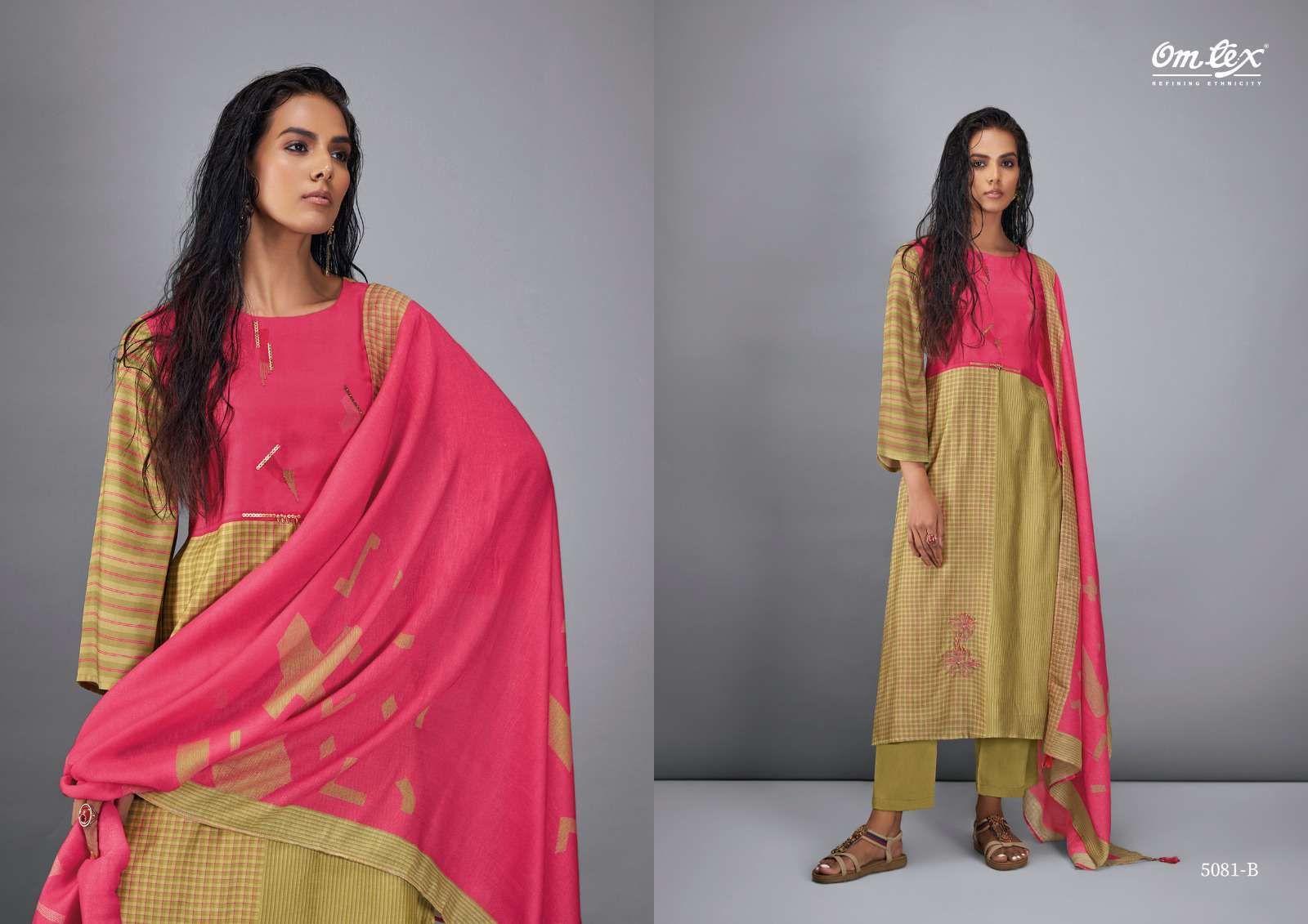 OMTEX GUNJAN LATEST DESIGNS SILK SUIT OMTEX CATALOG EXPORTER 