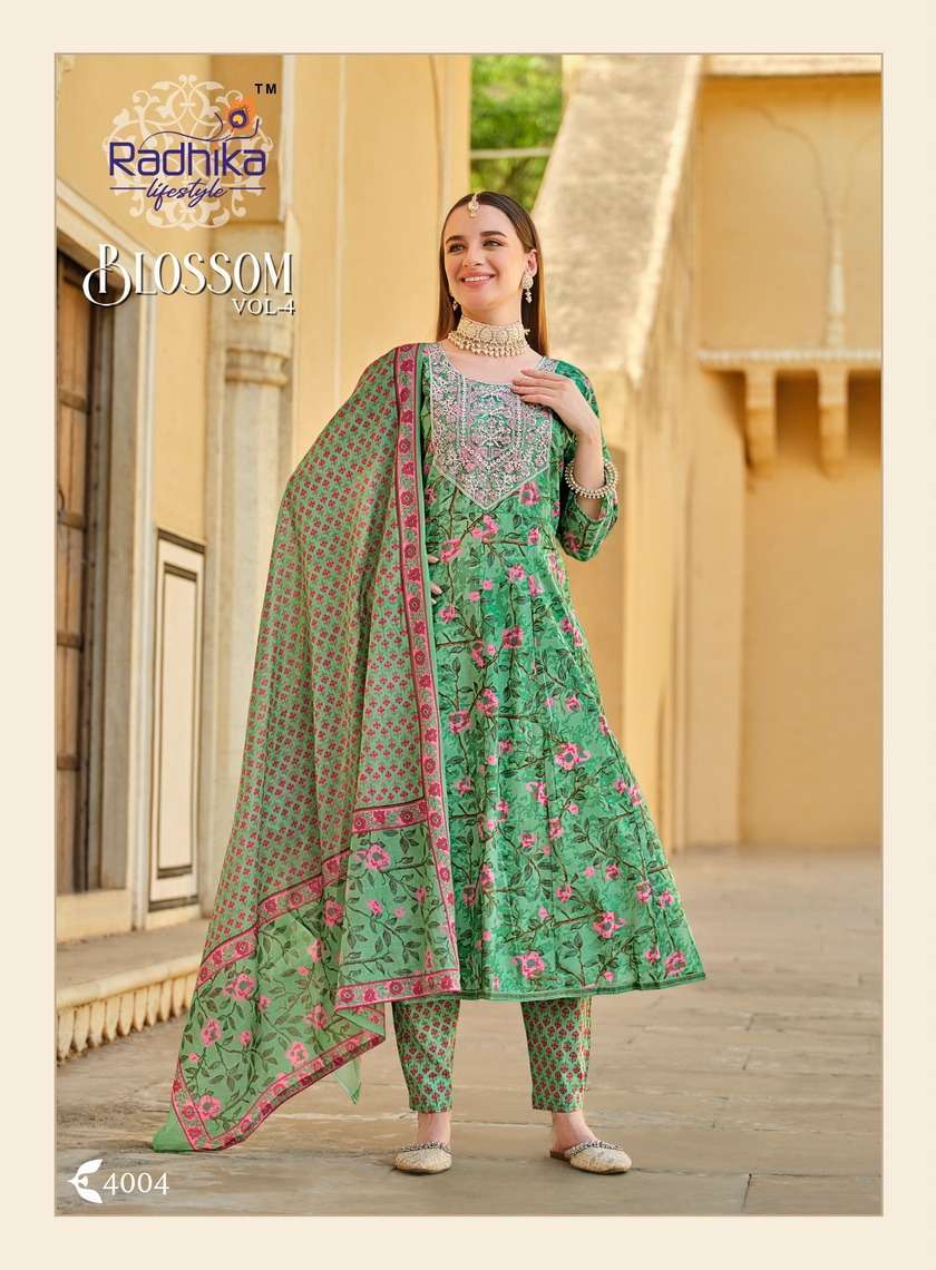 RADHIKA LIFESTYLE BLOSSOM VOL 4 TOP PANT WITH DUPATTA 3 PCS SET CATALOGUE 