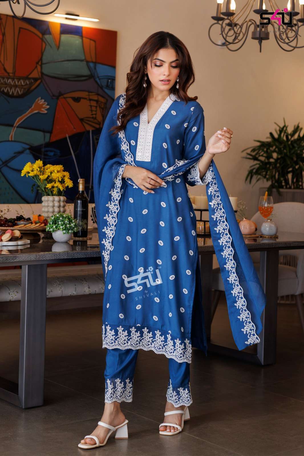 S4U LIBAS VOL 2 LATEST STYLE MUSLIN KURTI PANT WITH DUPATTA LATEST CATALOGUE 2024