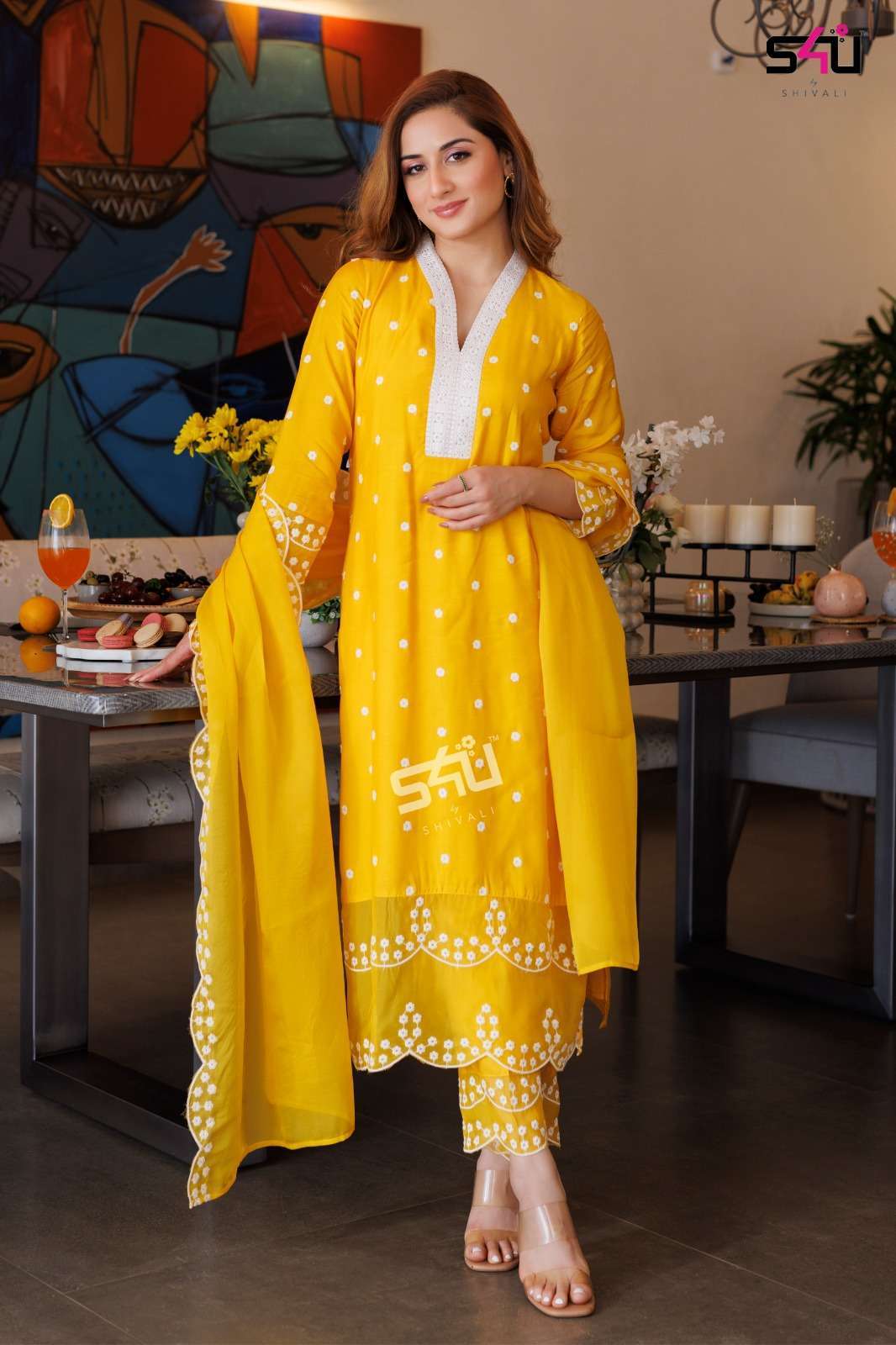 S4U LIBAS VOL 2 LATEST STYLE MUSLIN KURTI PANT WITH DUPATTA LATEST CATALOGUE 2024