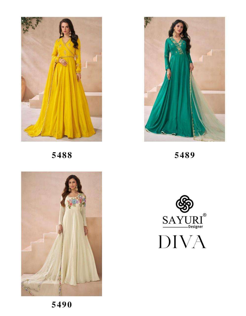 SAYURI DIVA PARTYWEAR DESIGNER GOWN CATALOG EXPORTERS INS SURAT 