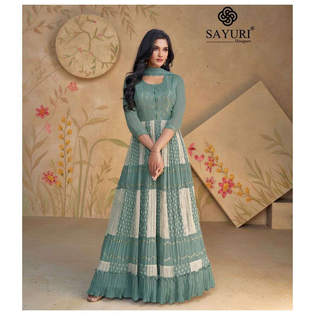 SAYURI FLORAL VOL 2 DESIGNER GOWN PARTYWEAR CATALOG SUPPLIER IN SURAT 