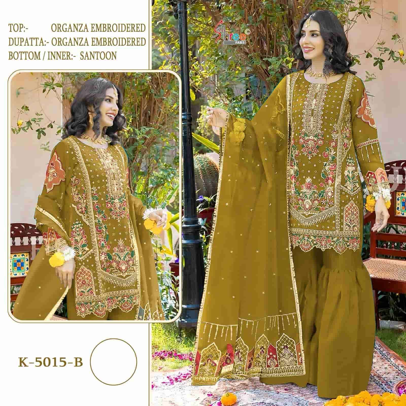 SHREE FABS K 5015 COLORS FESTIVE WEAR DESIGNER SUIT WHOLESALER IN SURAT 