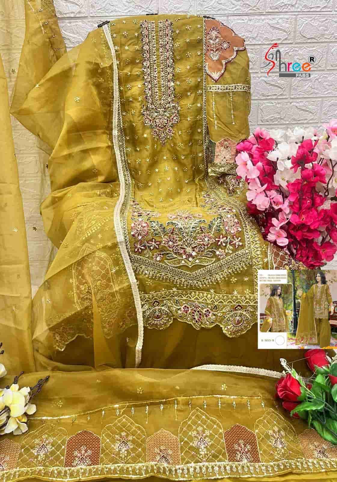 SHREE FABS K 5015 COLORS FESTIVE WEAR DESIGNER SUIT WHOLESALER IN SURAT 