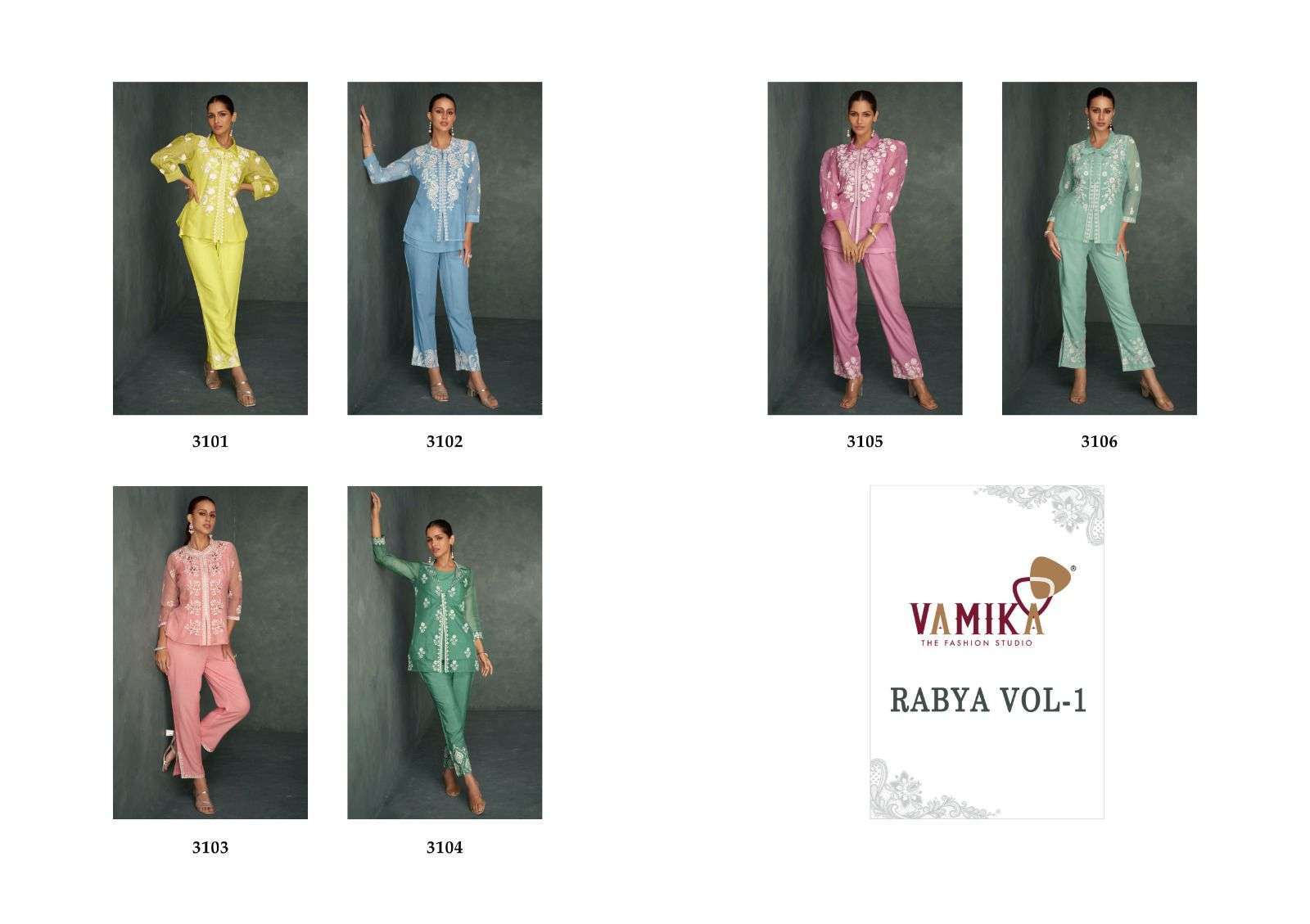 VAMIKA NX RABYA VOL 1 HIT DESIGN CORD SET COLLECTION WHOLESALE PRICE SURAT 2024