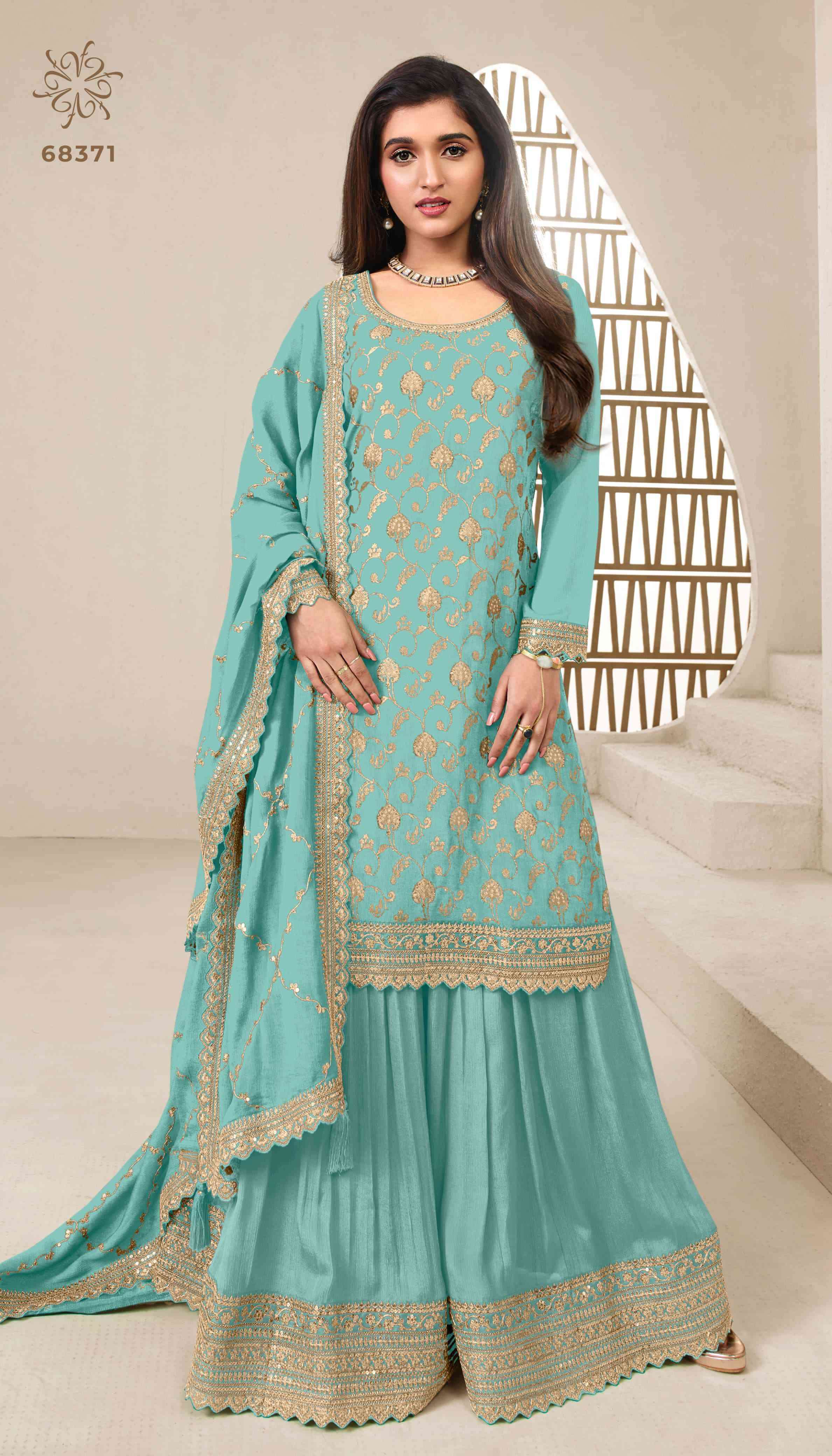 VINAY FASHION KULEESH KARVA COLOUR PLUS DESIGNER LADIES SUIT CATALOG EXPORTER 2024