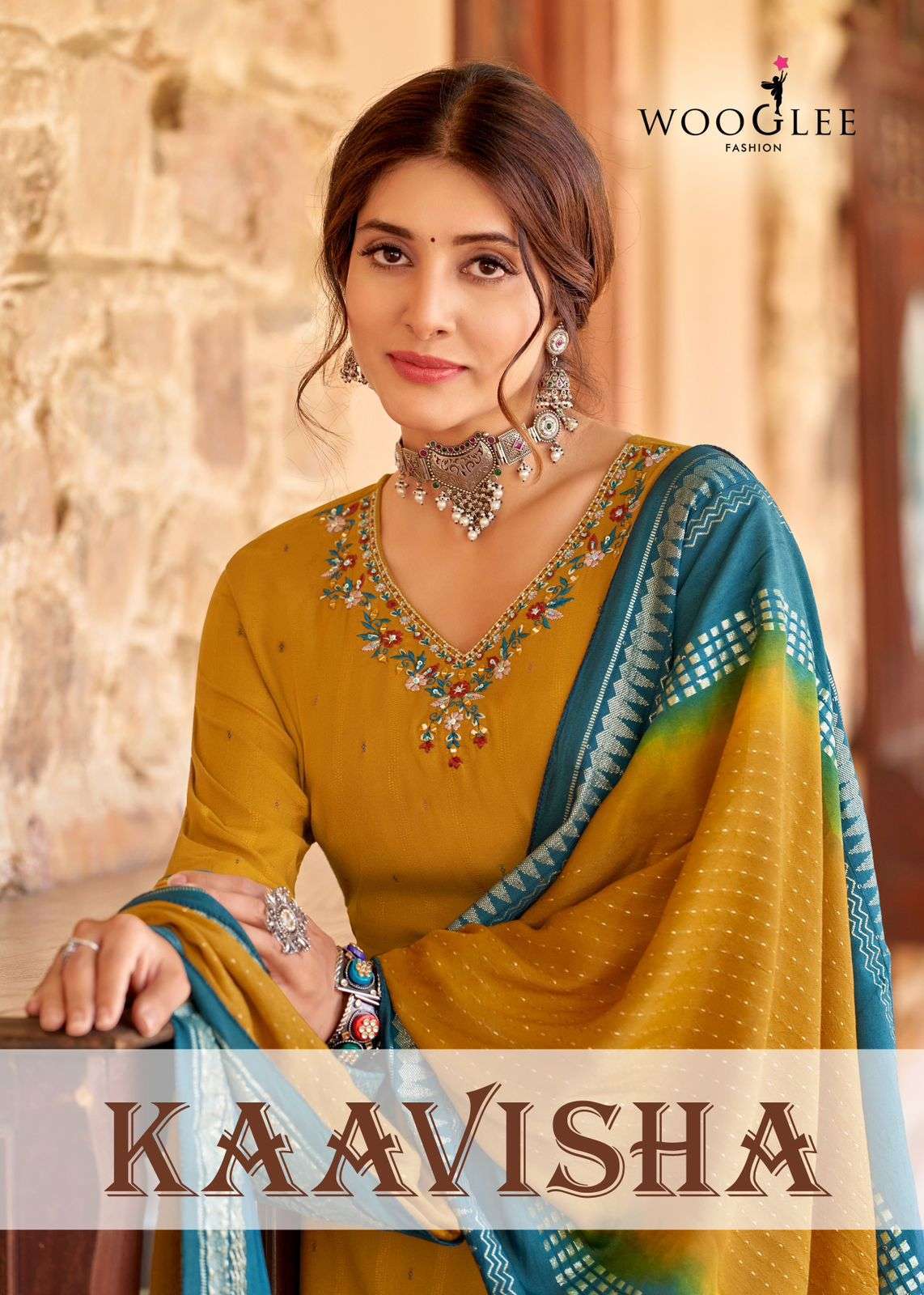 WOOGLEE KAAVISHA RAYON KURTI PANT WITH DUPATTA LATEST CATALOGUE 