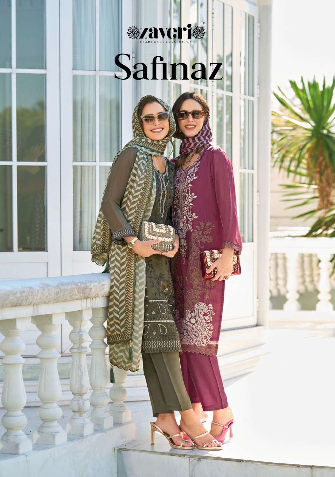 ZAVERI SAFINAZ LATEST STYLE ORGANZA 3 PIECE PAIR CATALOG EXPORTER BEST RATE