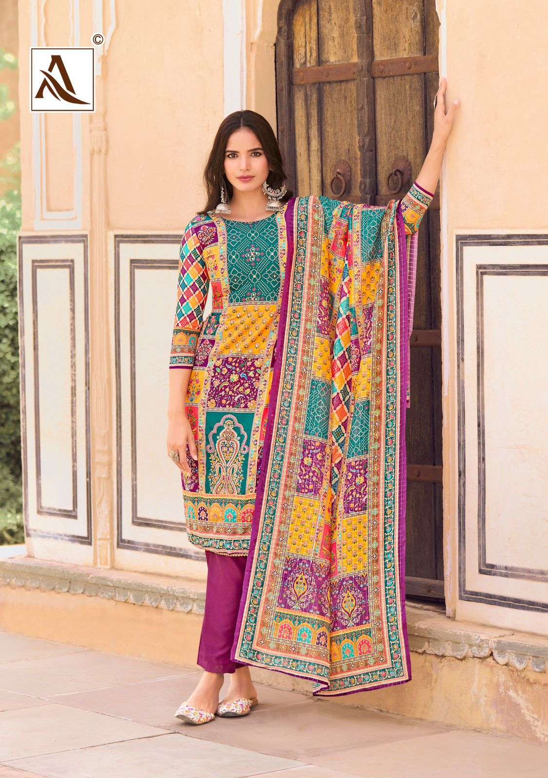 ALOK SUIT BELLA EDITION 8 PURE MUSLIN LADIES SUIT CATALOG EXPORTER IN SURAT 