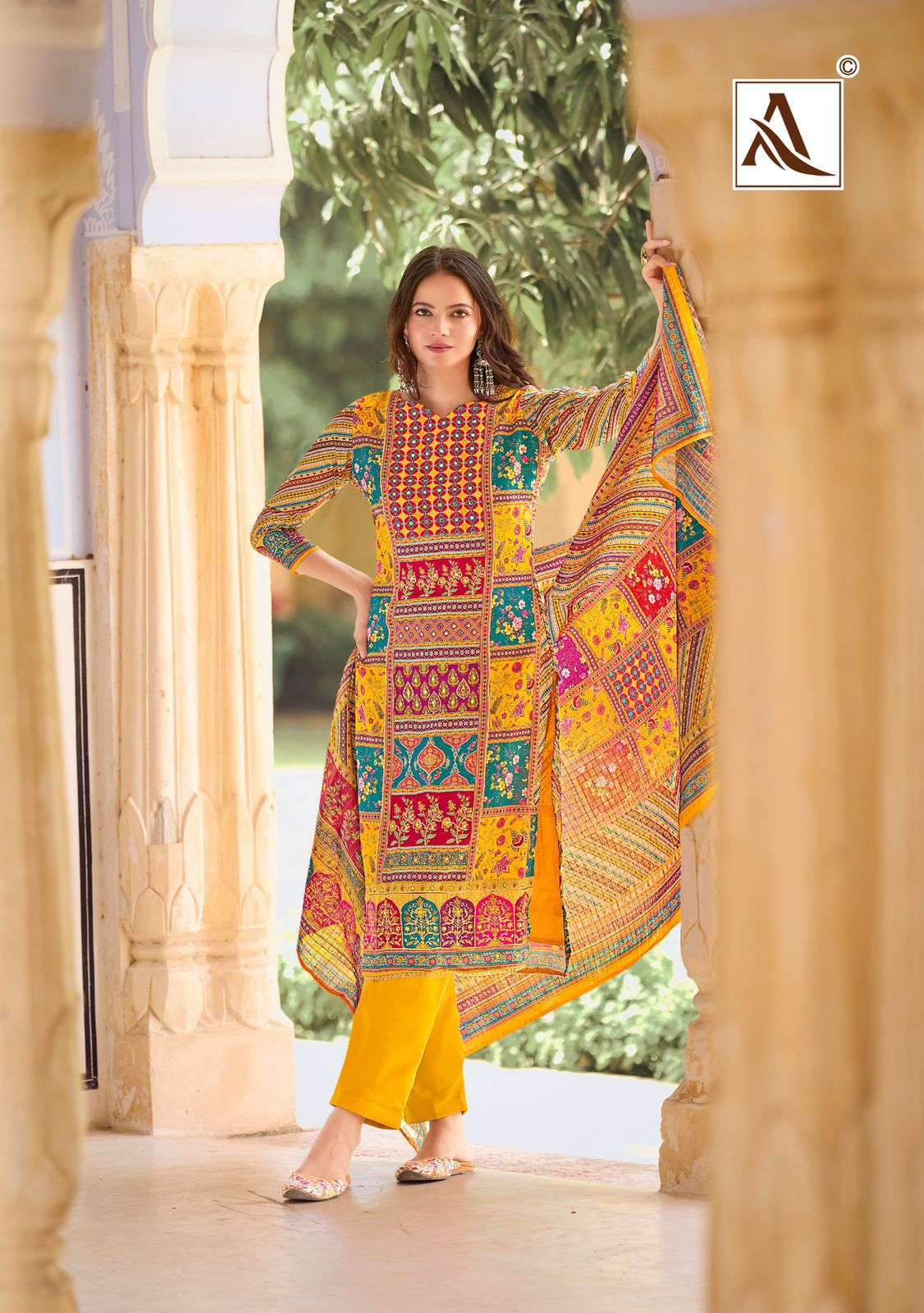 ALOK SUIT BELLA EDITION 8 PURE MUSLIN LADIES SUIT CATALOG EXPORTER IN SURAT 