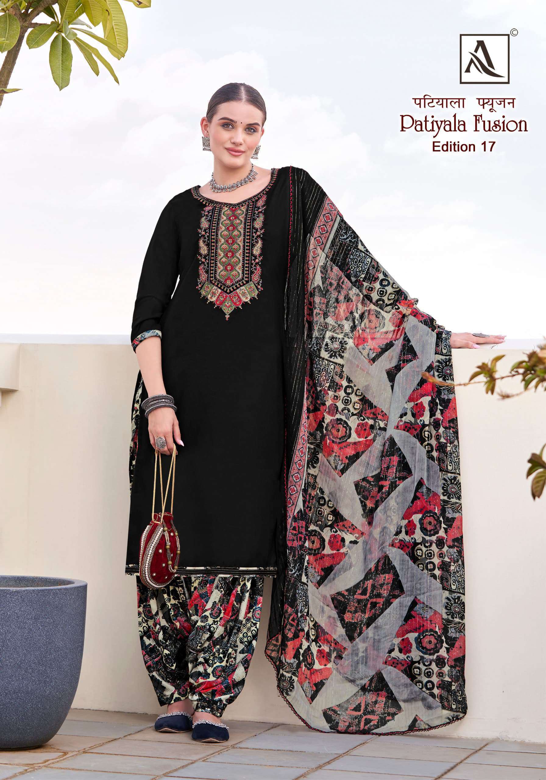 ALOK SUIT PATIYALA FUSION EDITION VOL 17 RAYON SLUB PRINTED SUIT CATALOGUE 2024